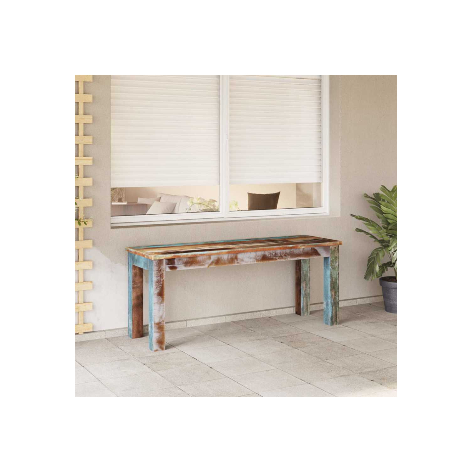 vidaXL Wooden Bench, Indoor/Outdoor Bench, Reclaimed Wood, 43.3"x13.8"x17.7", Multicolor