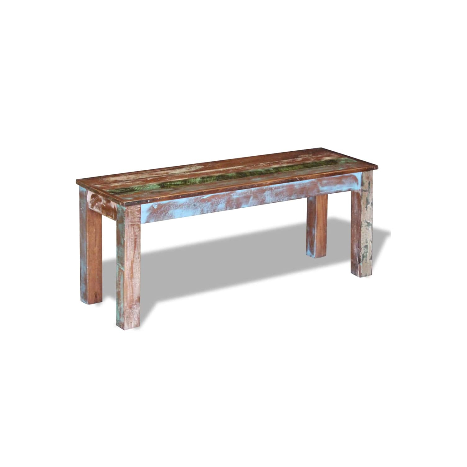 vidaXL Wooden Bench, Indoor/Outdoor Bench, Reclaimed Wood, 43.3"x13.8"x17.7", Multicolor