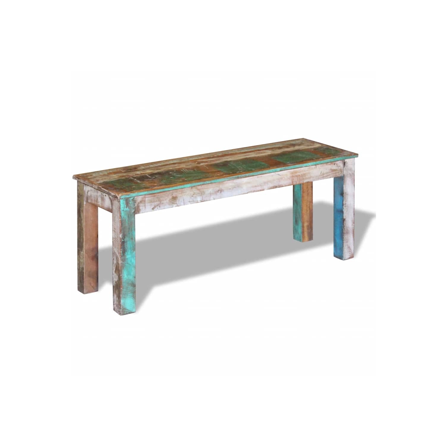 vidaXL Wooden Bench, Indoor/Outdoor Bench, Reclaimed Wood, 43.3"x13.8"x17.7", Multicolor