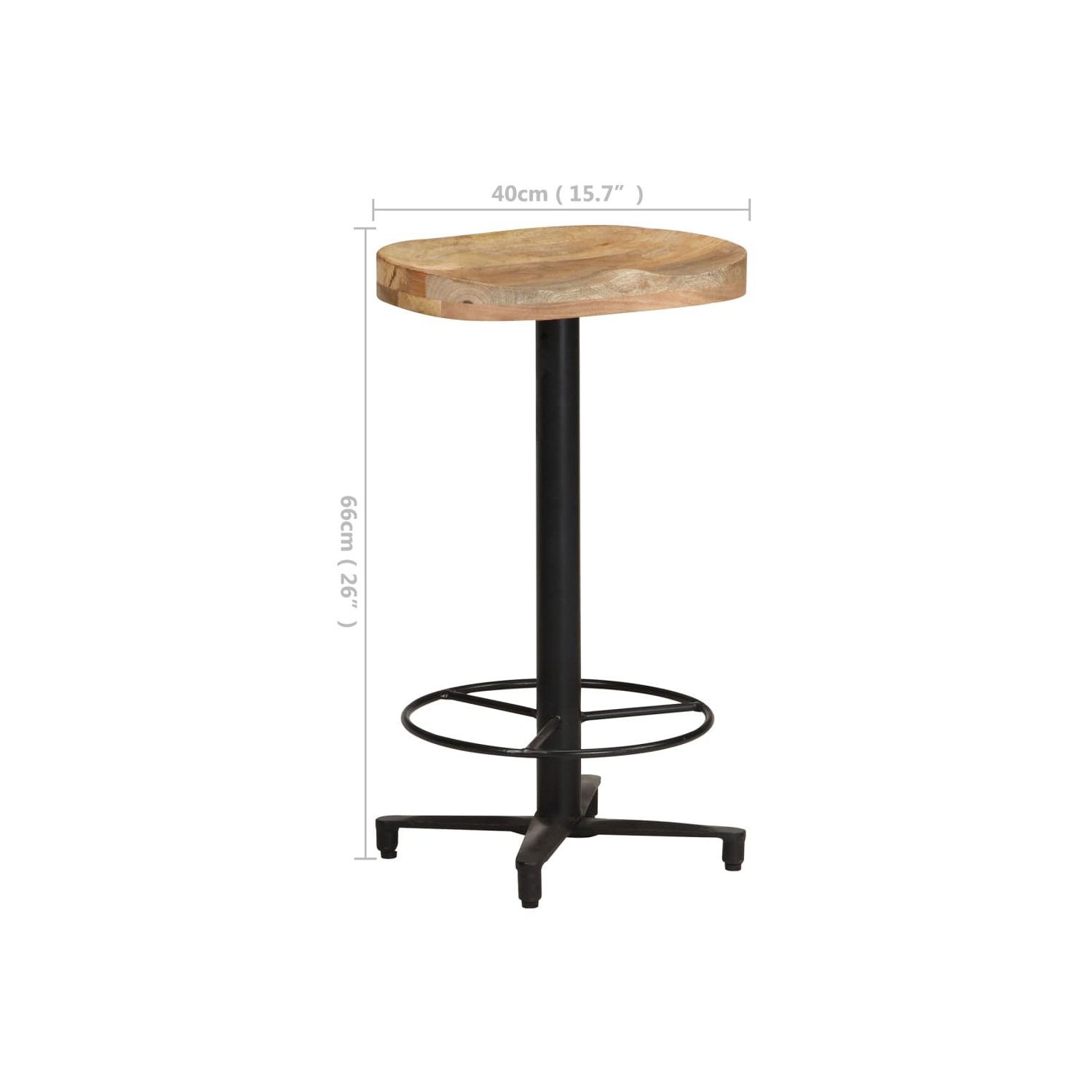 vidaXL Bar Stools 2 pcs 66 cm Solid Mango Wood