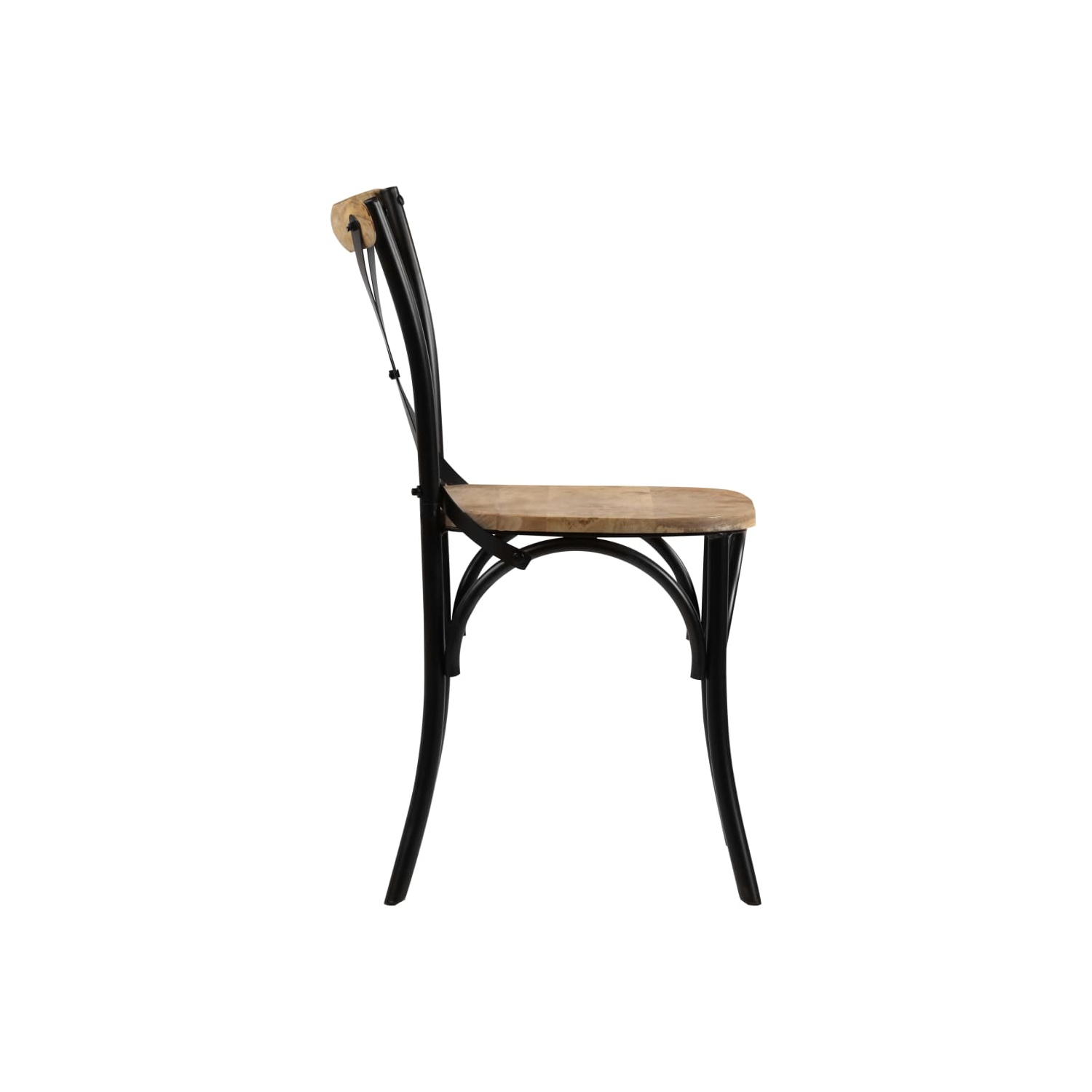 vidaXL Cross Chairs 4 pcs Black Solid Mango Wood