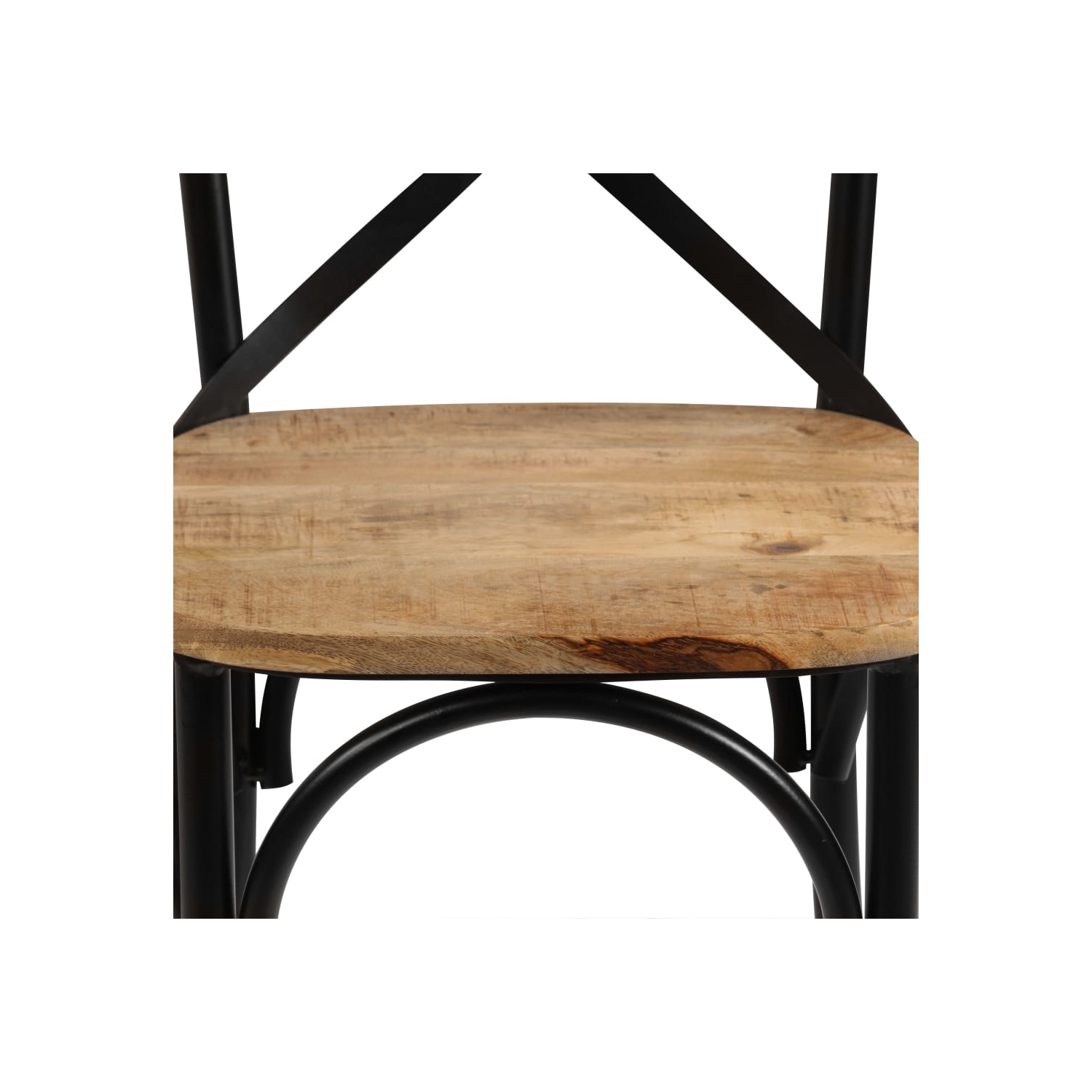 vidaXL Cross Chairs 4 pcs Black Solid Mango Wood
