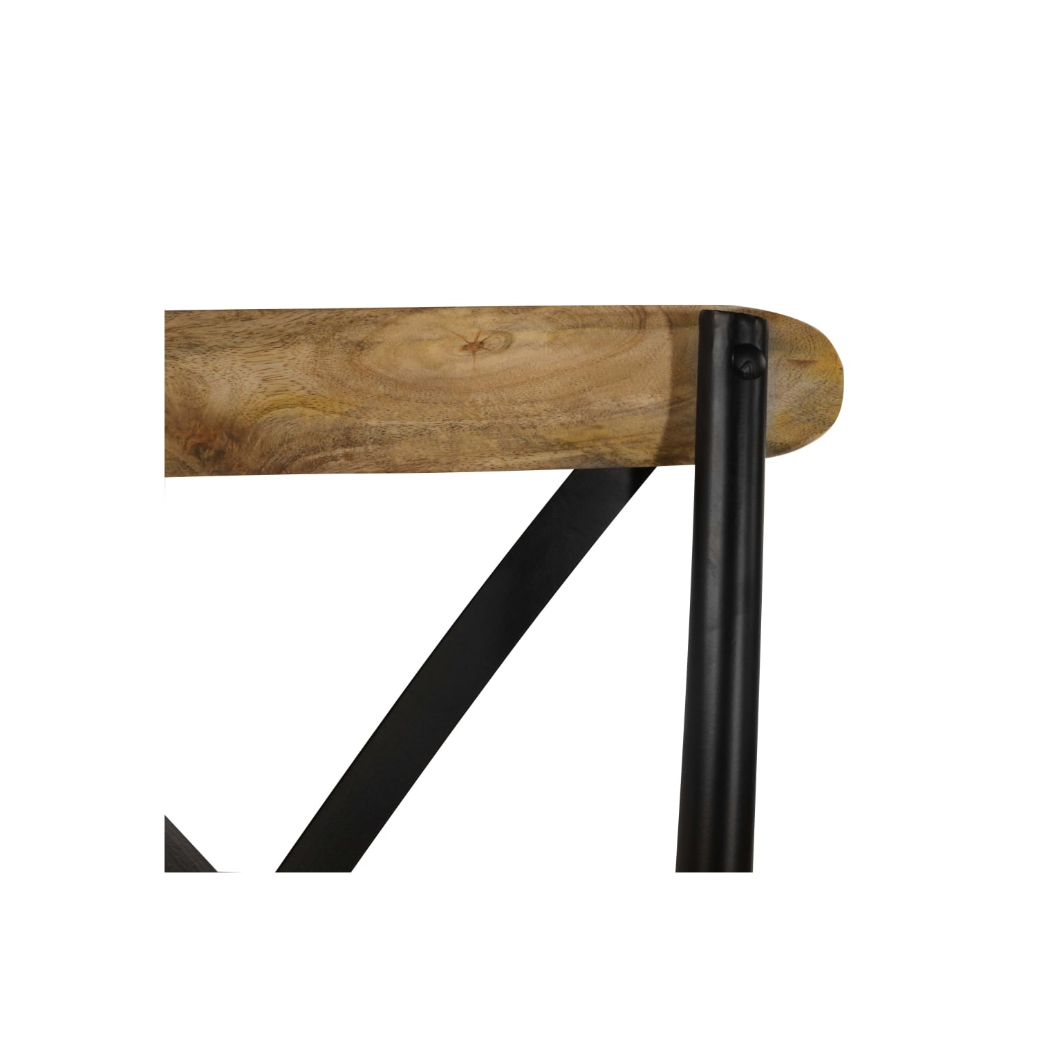 vidaXL Cross Chairs 4 pcs Black Solid Mango Wood