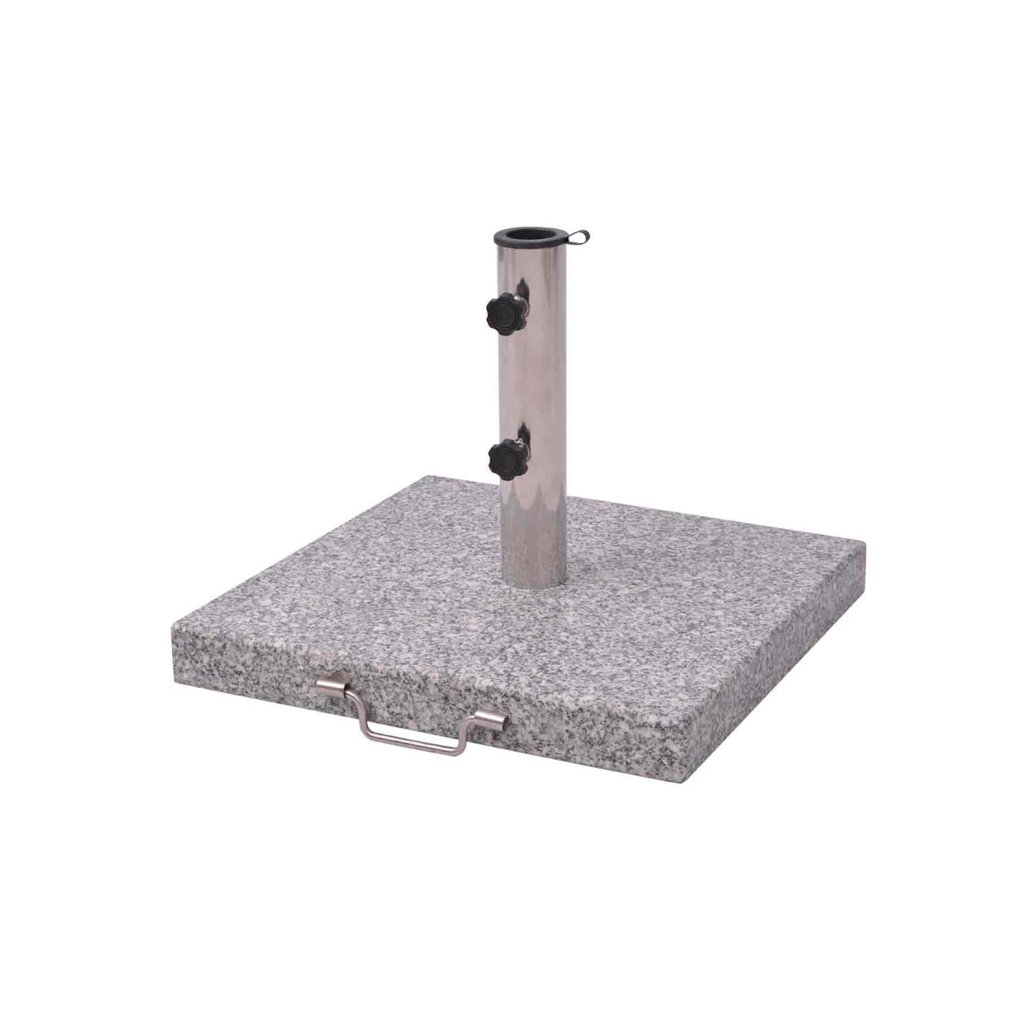 vidaXL 63.9lb Square Umbrella Base with Handles, Stainless Steel Pipe, 17.7"x17.7"x13.8" Gray