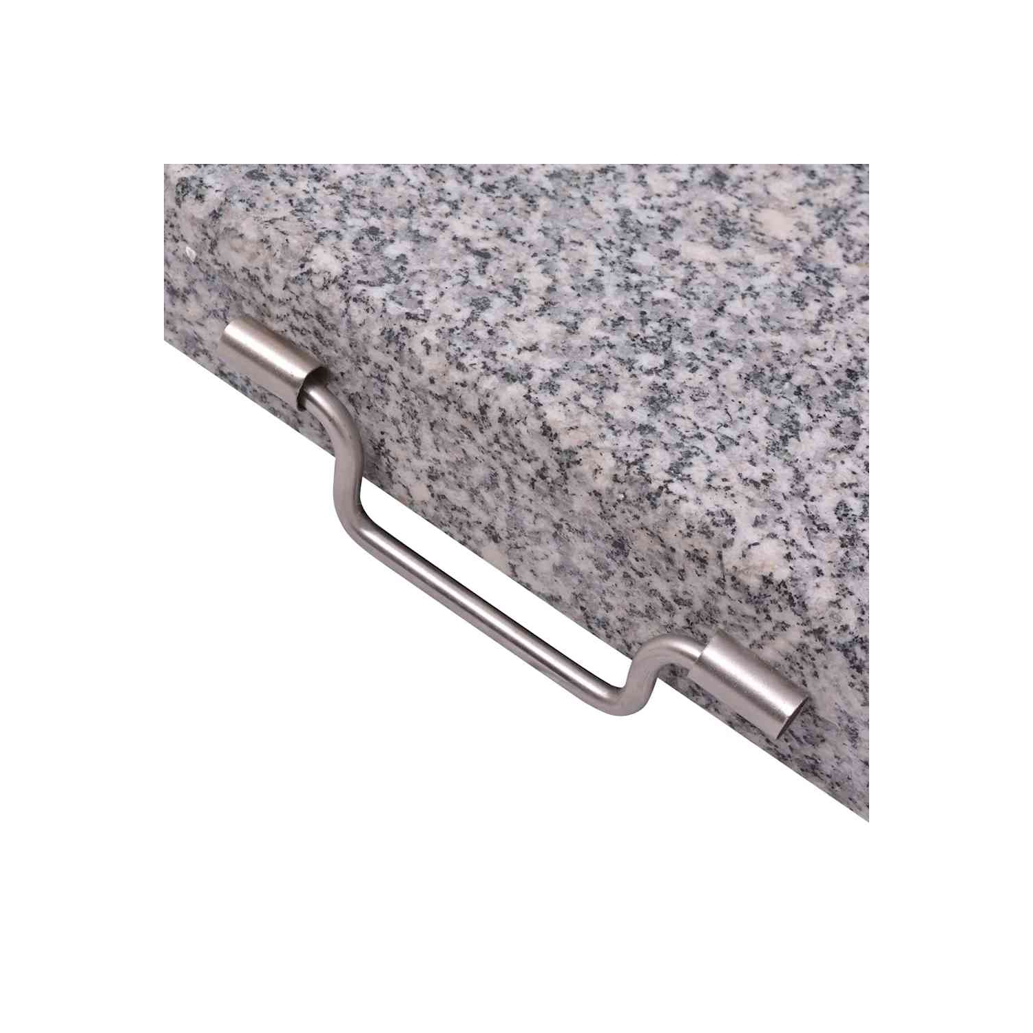 vidaXL 63.9lb Square Umbrella Base with Handles, Stainless Steel Pipe, 17.7"x17.7"x13.8" Gray