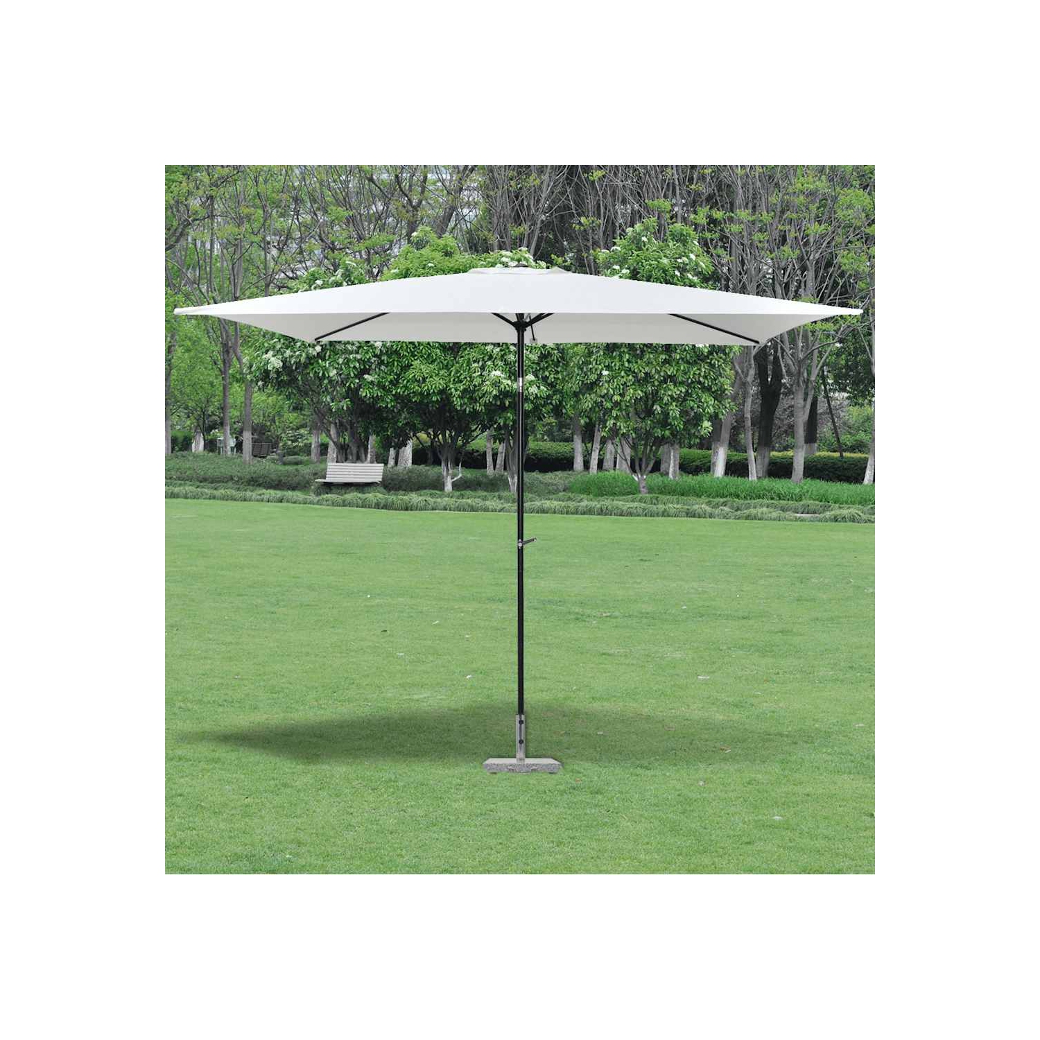 vidaXL 63.9lb Square Umbrella Base with Handles, Stainless Steel Pipe, 17.7"x17.7"x13.8" Gray