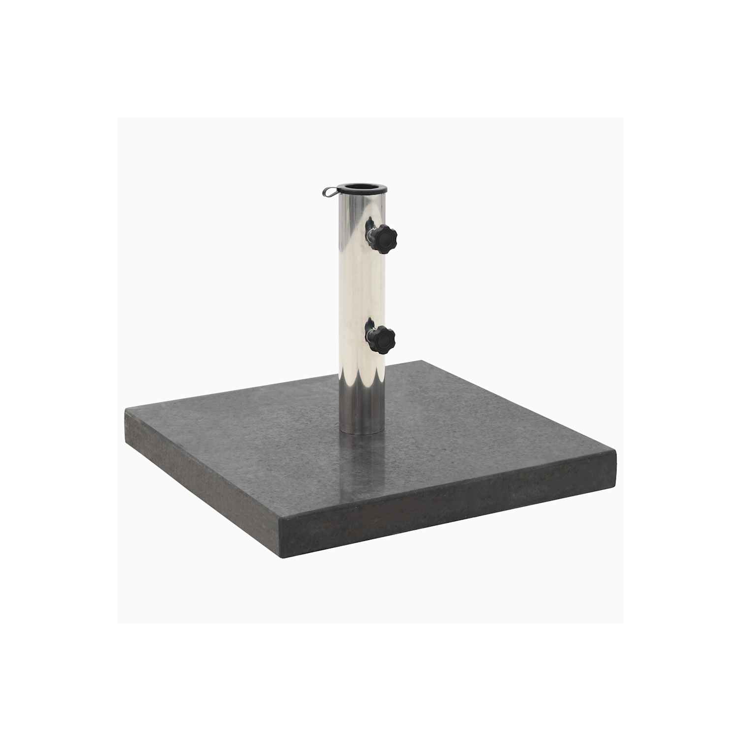 Base de parasol carrée vidaXL 62,8&nbsp;lb avec poignée et roulettes, style élégant, 17 x 17,7 x 7&nbsp;po, noir