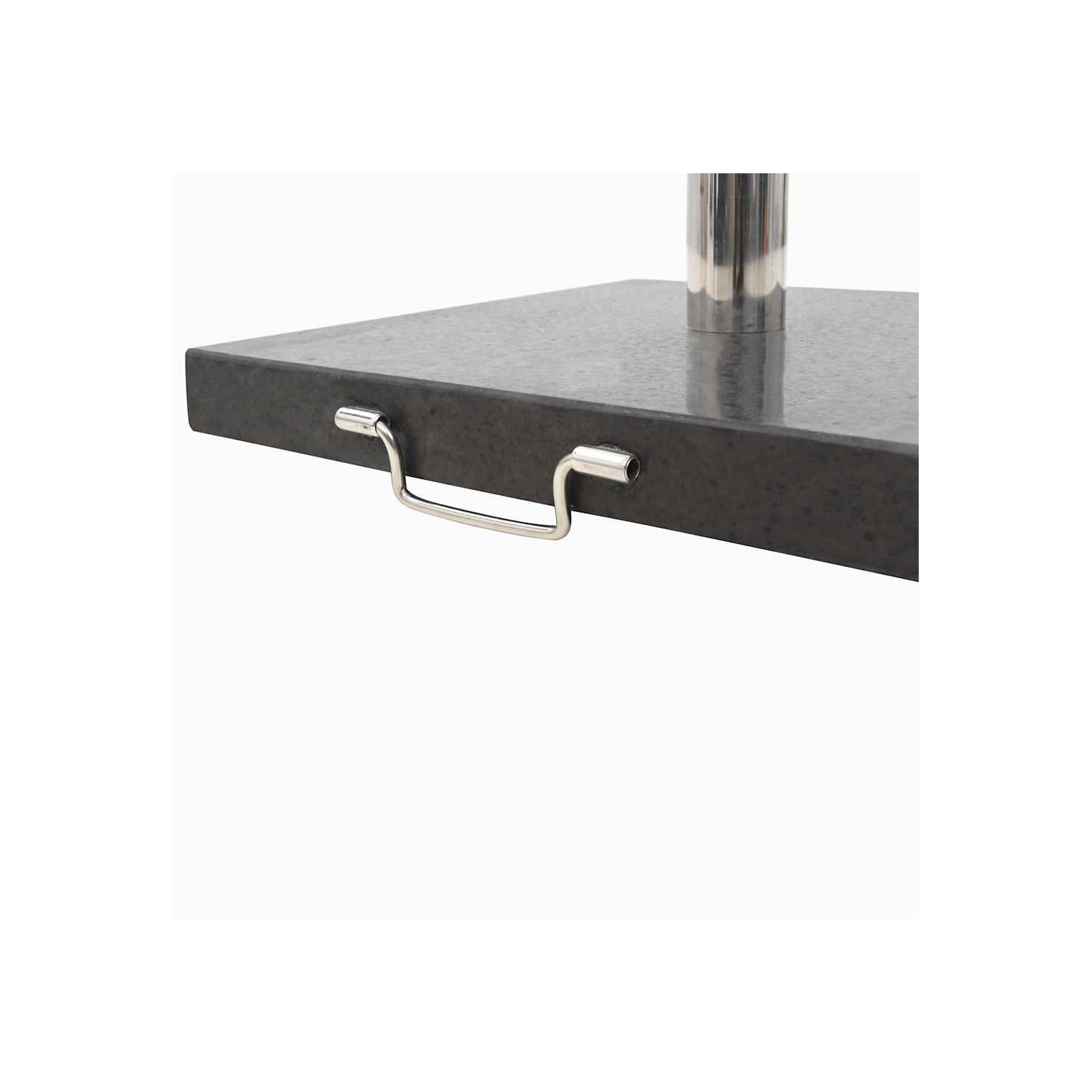 Base de parasol carrée vidaXL 62,8&nbsp;lb avec poignée et roulettes, style élégant, 17 x 17,7 x 7&nbsp;po, noir