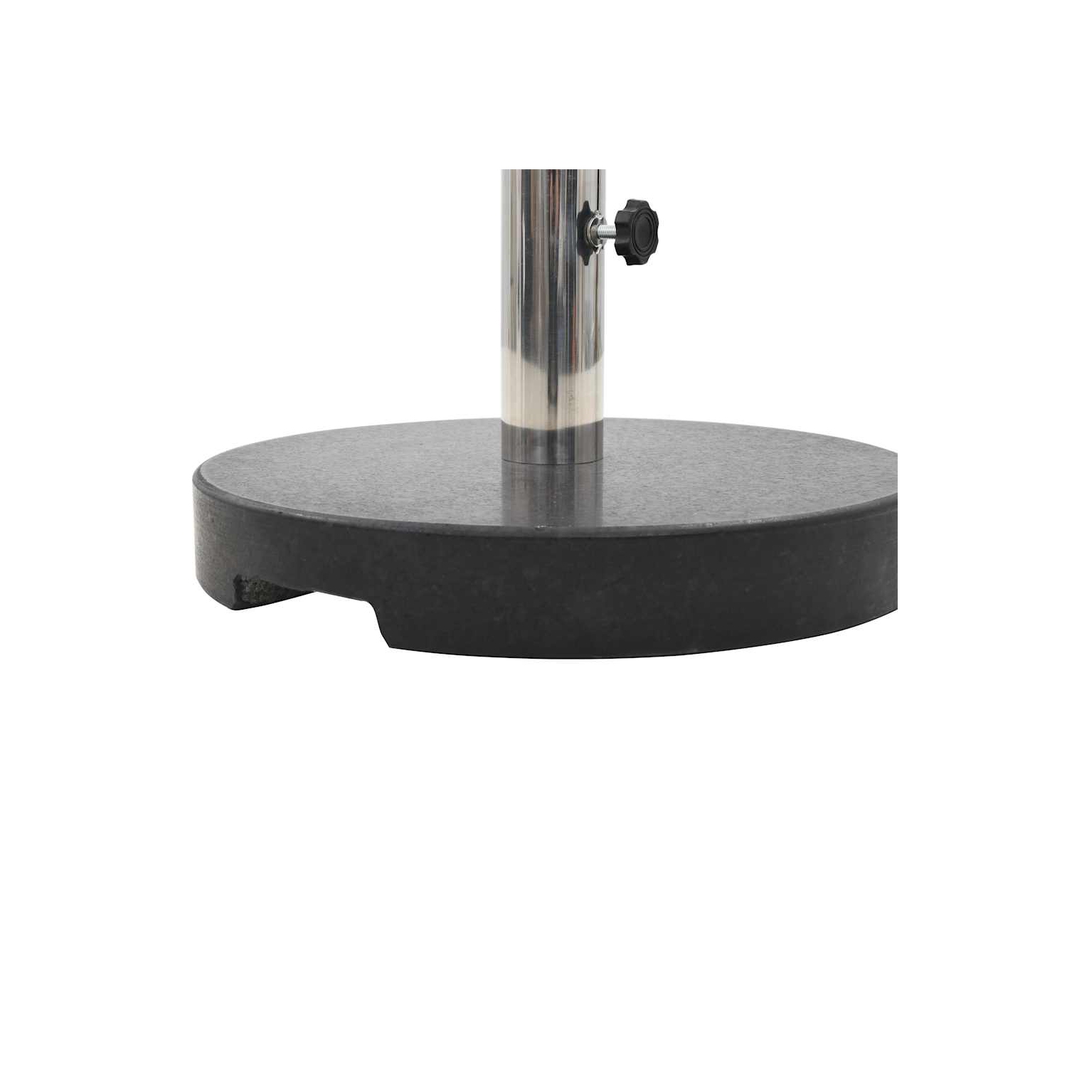 vidaXL 44lb Round Umbrella Base with Handles, Granite Plate, Stainless Steel Pipe, Ø15.7"x14" Black