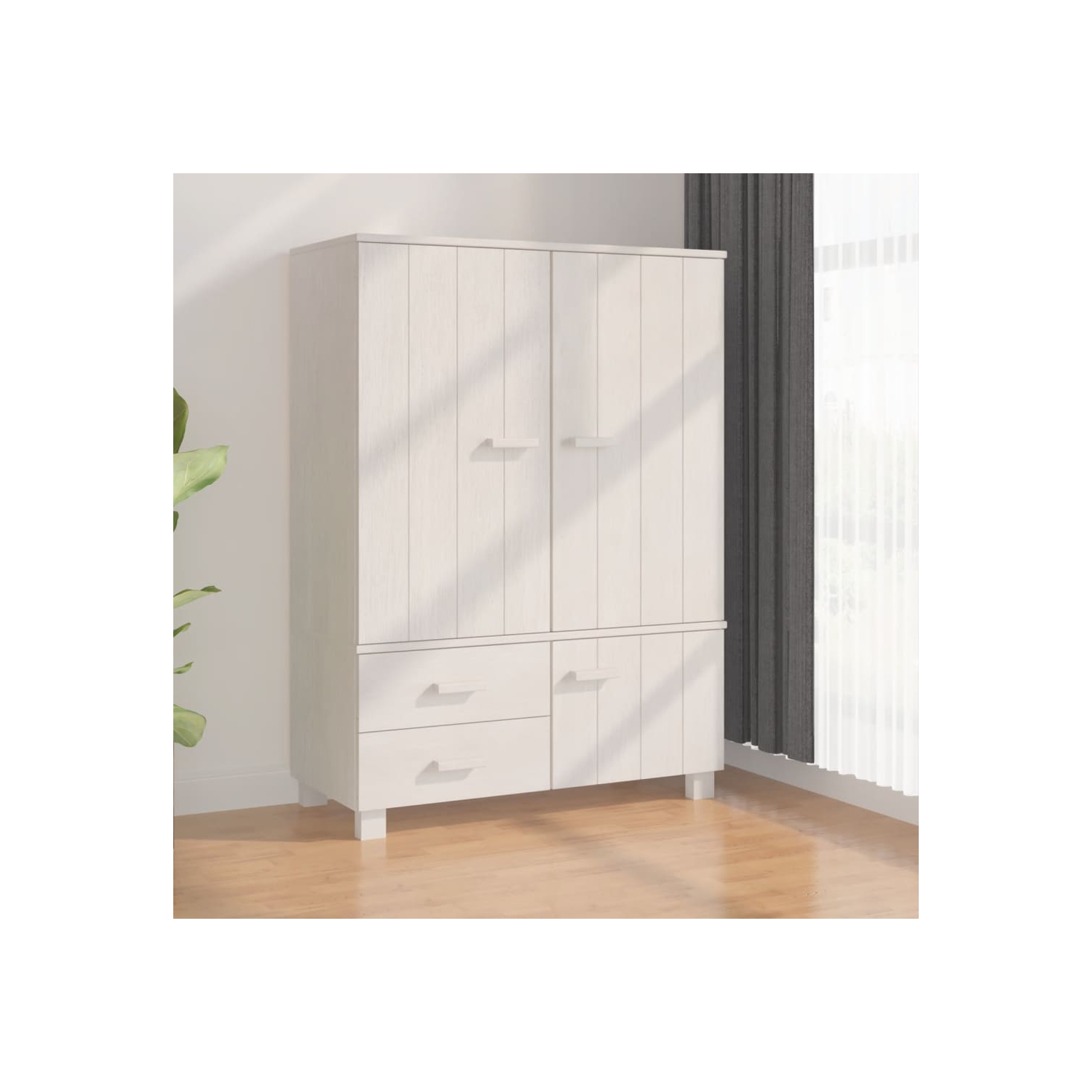 VidaXL Wardrobe HAMAR blanc 99x45x137&nbsp;cm pin massif
