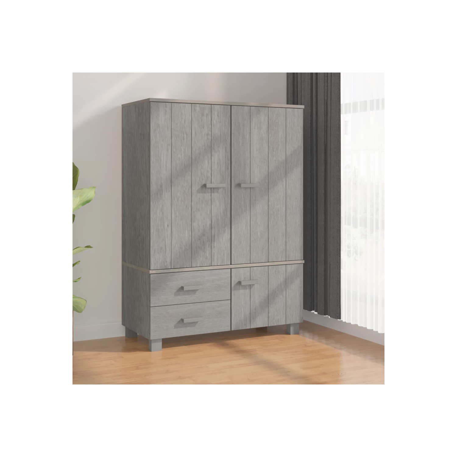 VidaXL Wardrobe HAMAR gris clair 99x45x137&nbsp;cm Pin en bois massif