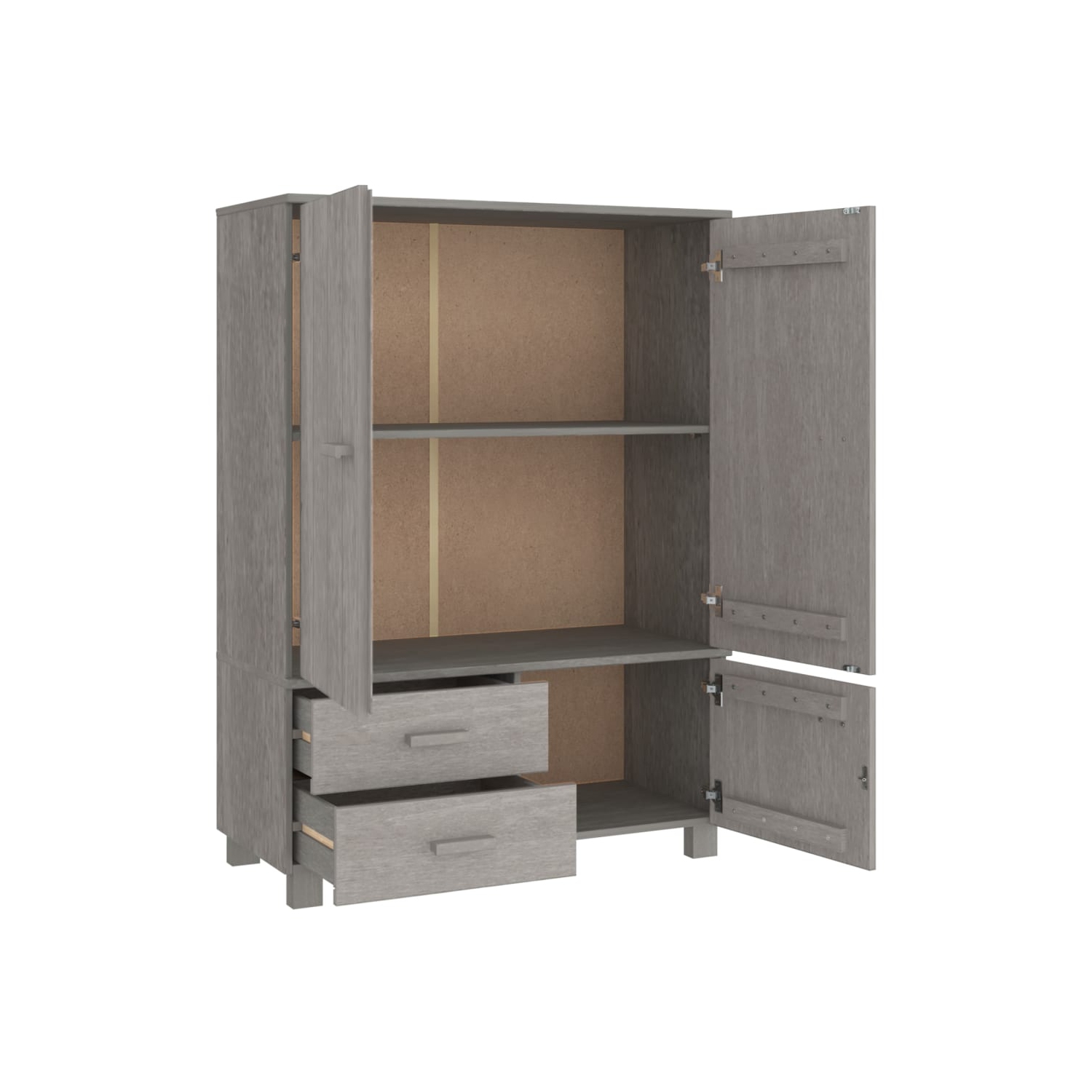 VidaXL Wardrobe HAMAR gris clair 99x45x137&nbsp;cm Pin en bois massif