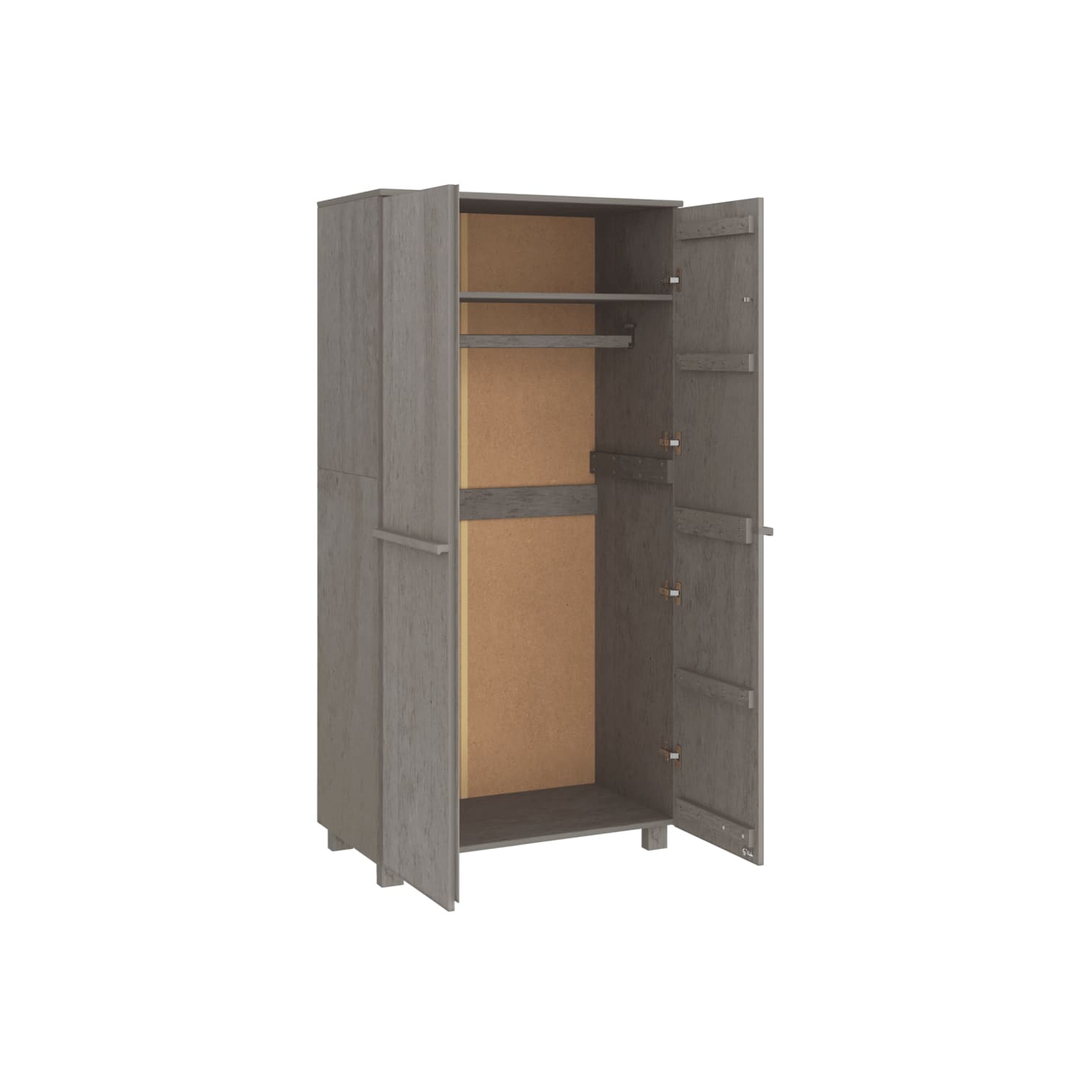 vidaXL Wardrobe HAMAR Light Grey 89x50x180 cm Solid Wood Pine