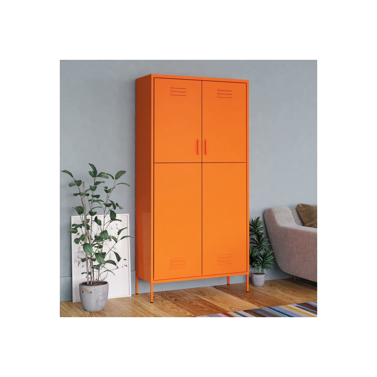 VidaXL garde-robe orange 90x50xacier 180&nbsp;cm