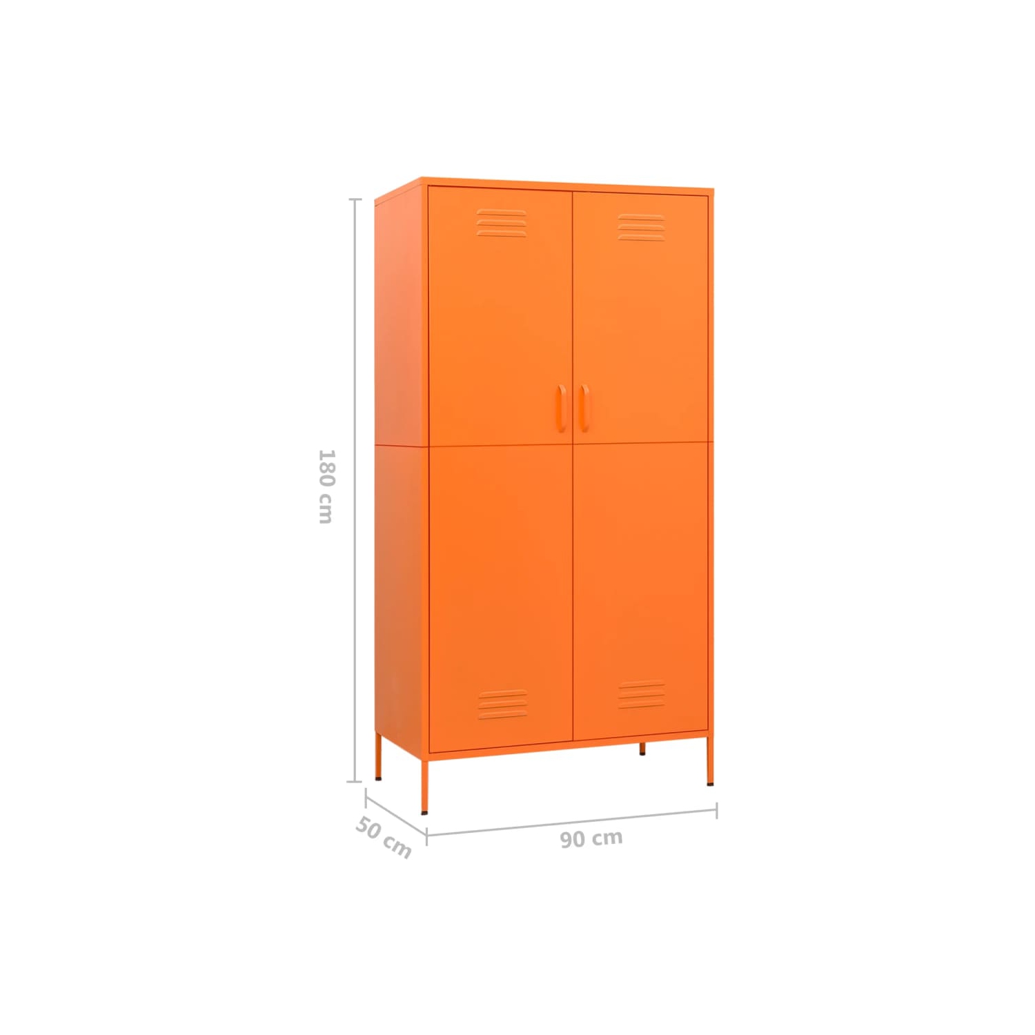 VidaXL garde-robe orange 90x50xacier 180&nbsp;cm