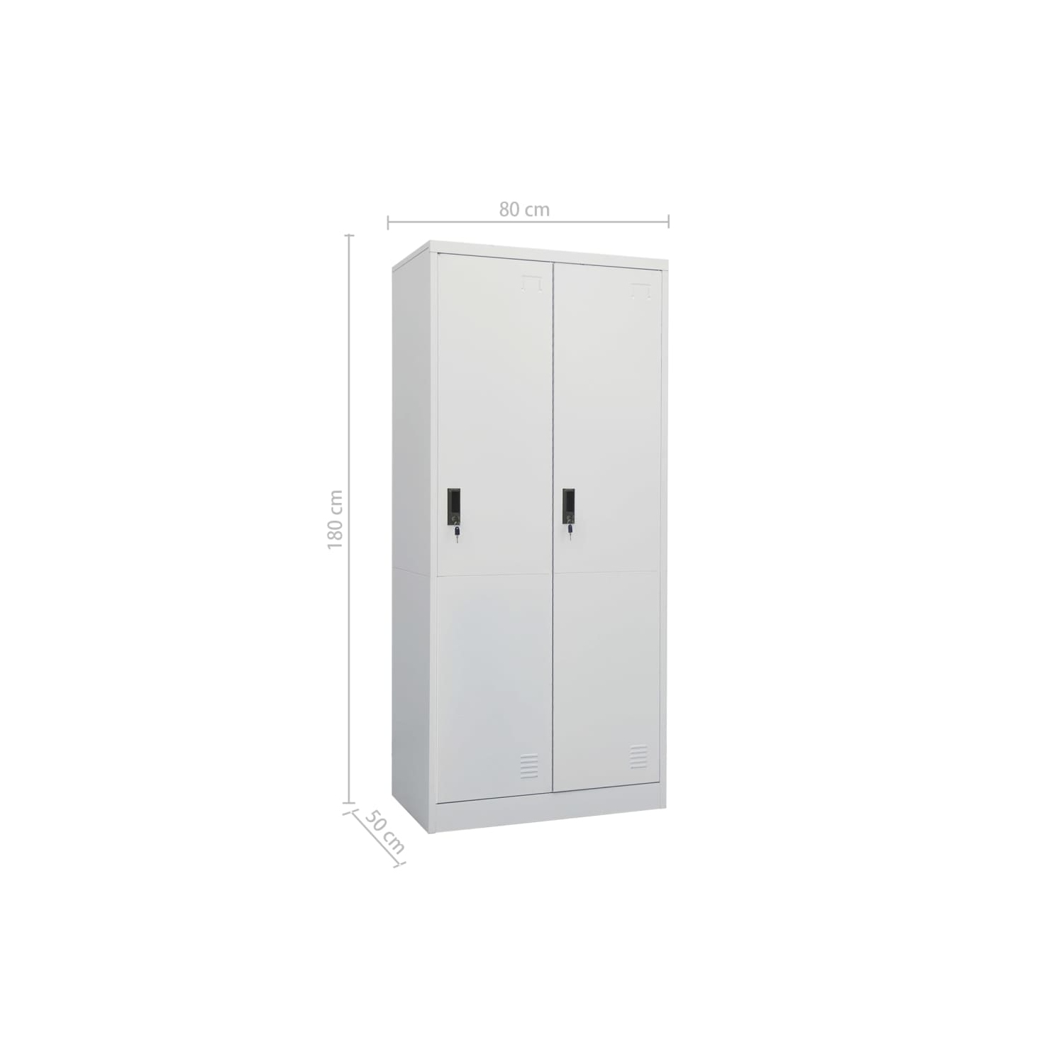 vidaXL Wardrobe Light Grey 80x50x180 cm Steel