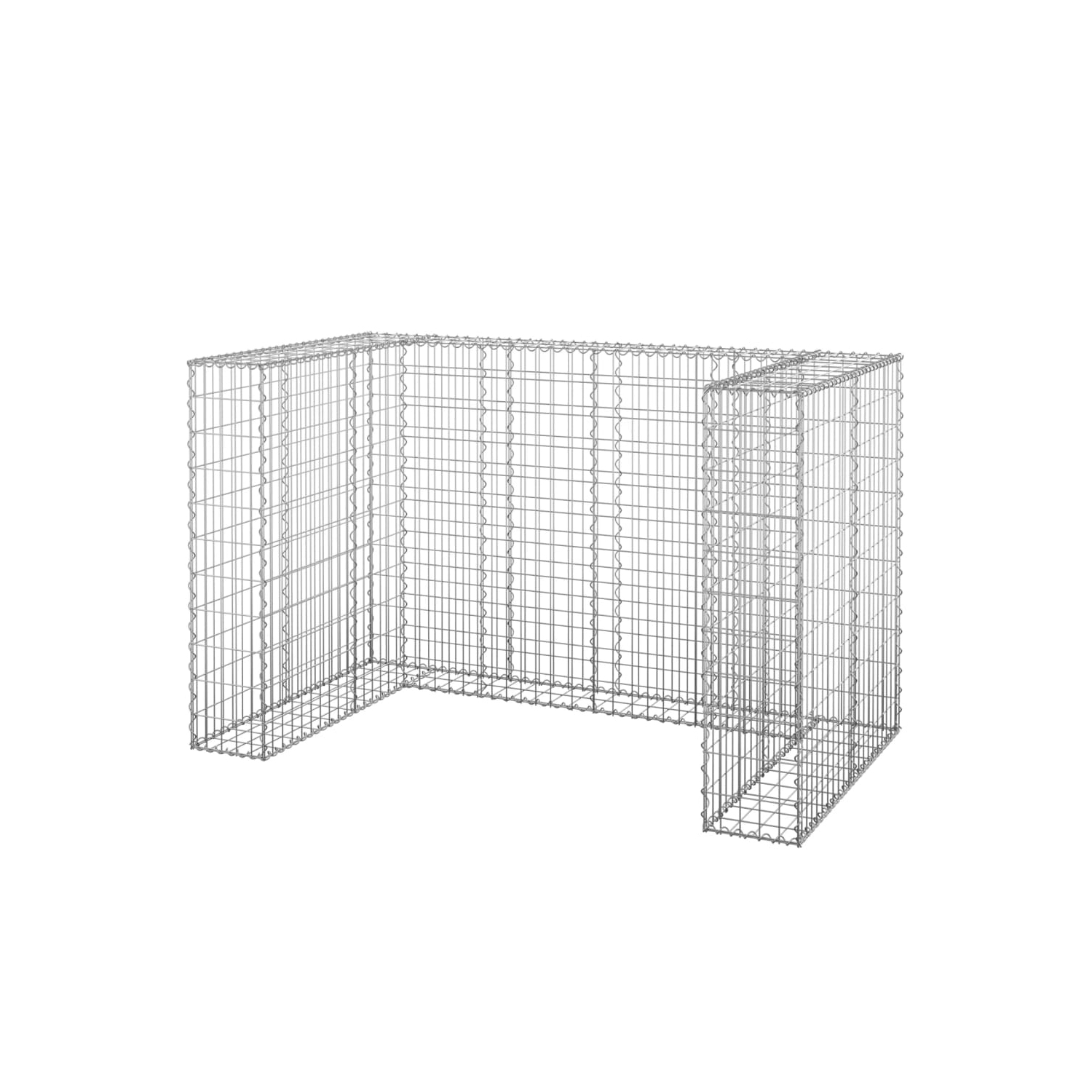 vidaXL Gabion Wall for Garbage Bins Galvanised Steel 180x100x110 cm