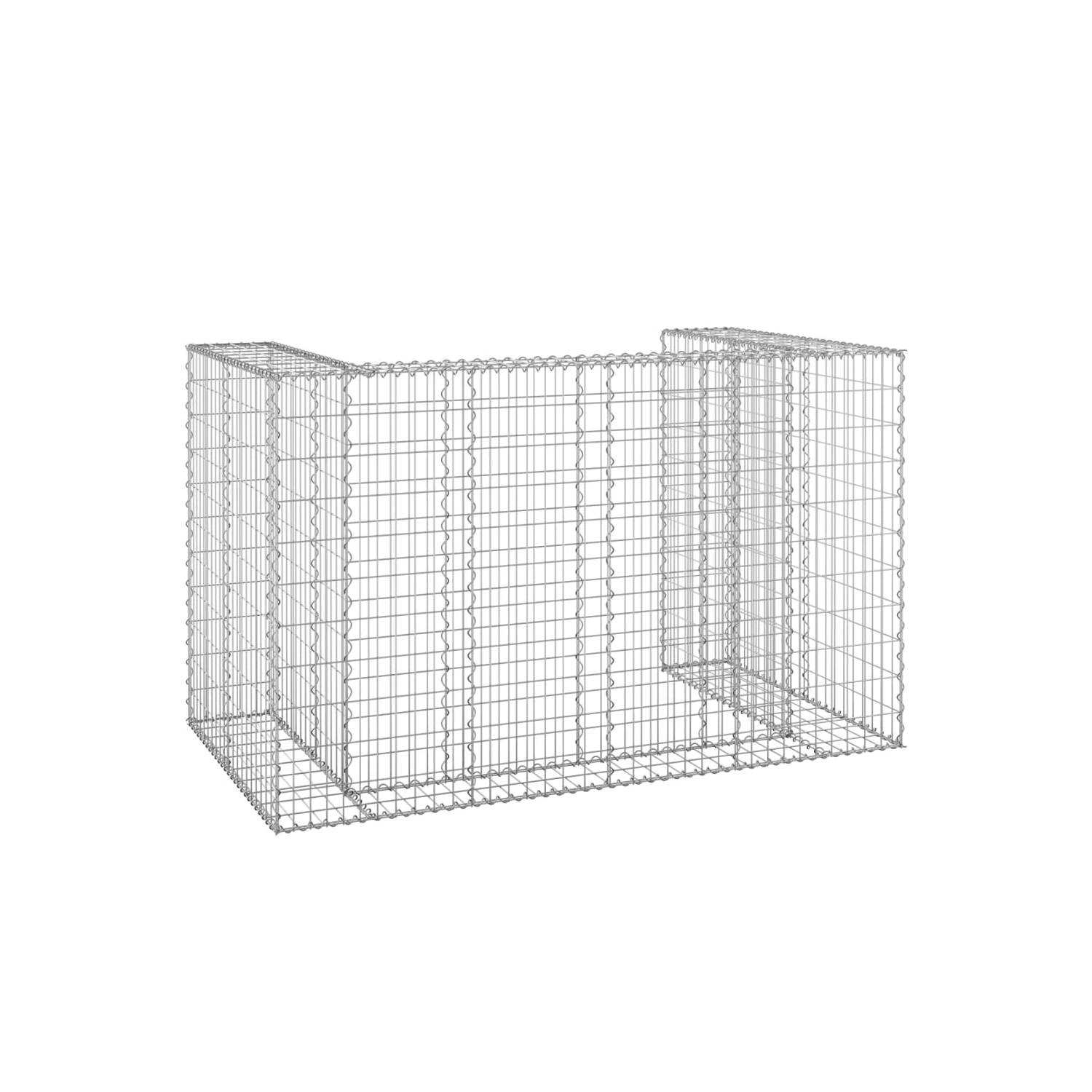 vidaXL Gabion Wall for Garbage Bins Galvanised Steel 180x100x110 cm