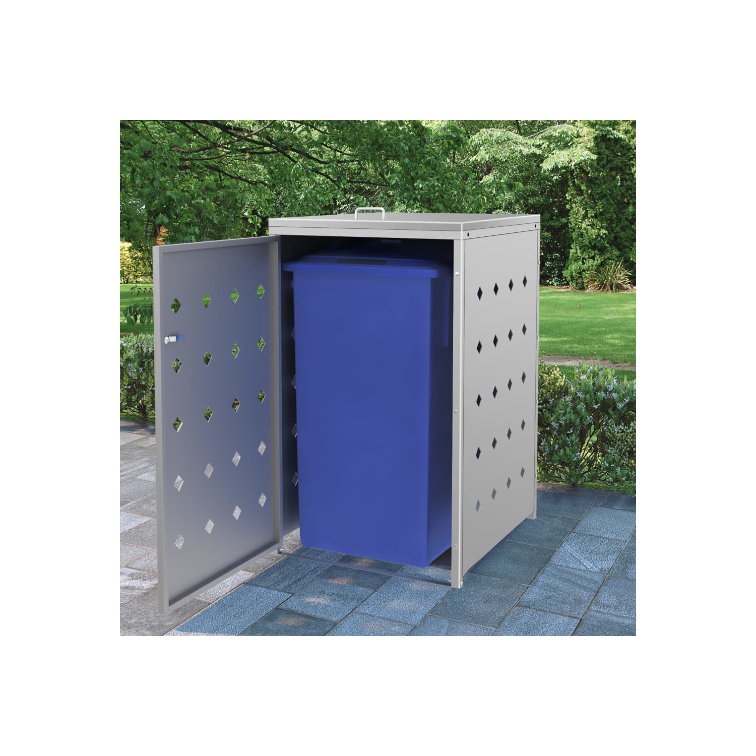 VidaXL – 240&nbsp;L en acier inoxydable à simple panier à roulettes