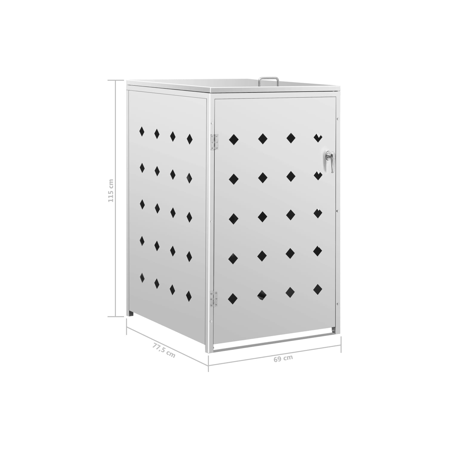 VidaXL – 240&nbsp;L en acier inoxydable à simple panier à roulettes