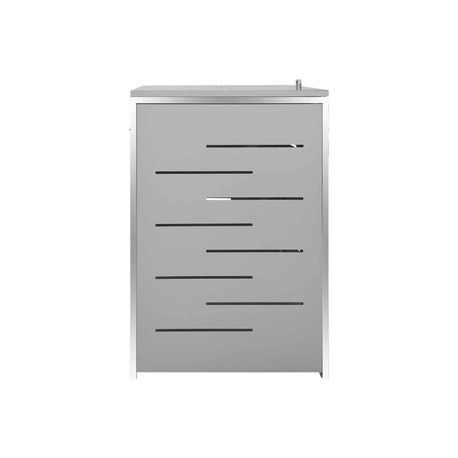 VidaXL Quadruple avec couvercle de bac à roulettes 276.5x77.5x112,5 cm acier inoxydable