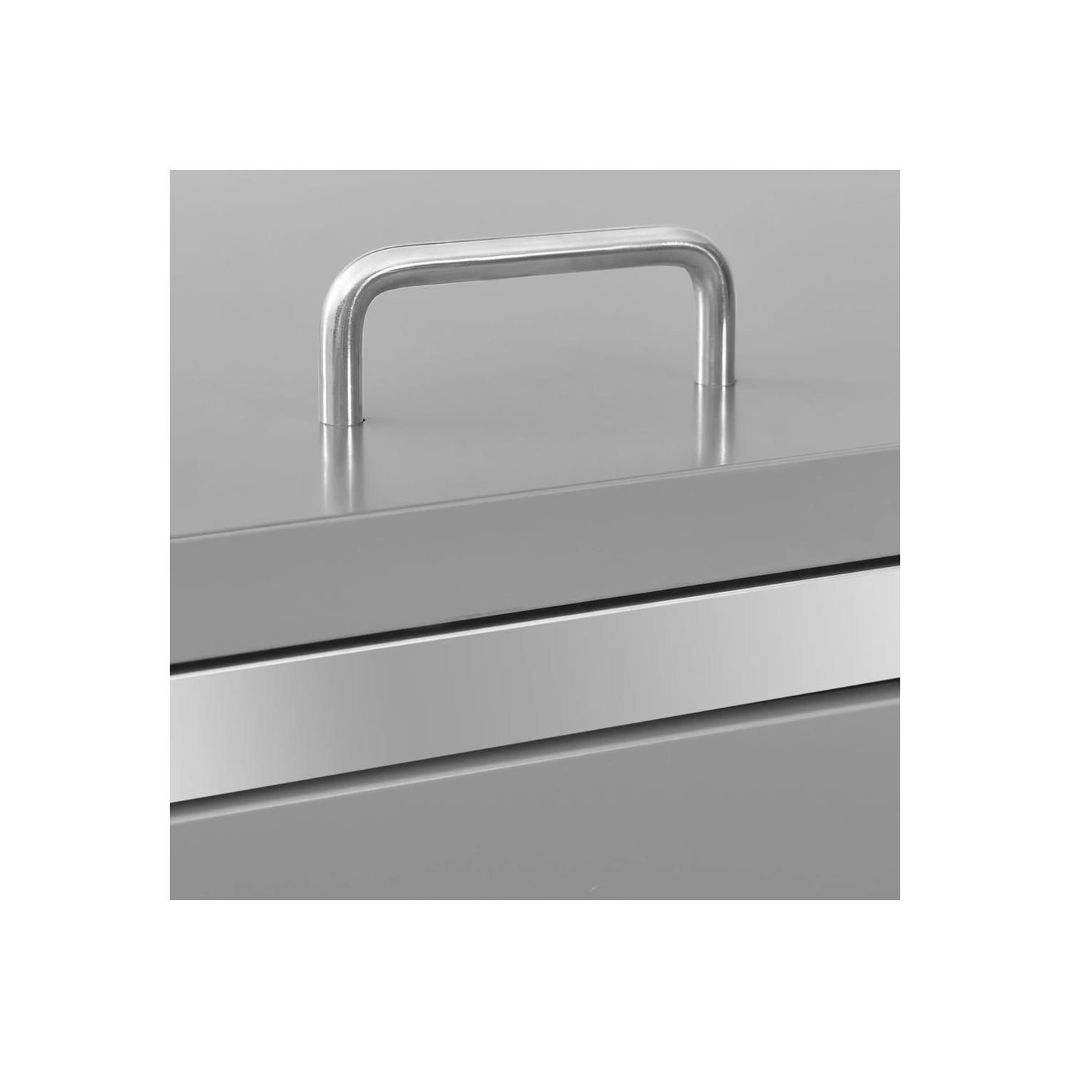 VidaXL Quadruple avec couvercle de bac à roulettes 276.5x77.5x112,5 cm acier inoxydable