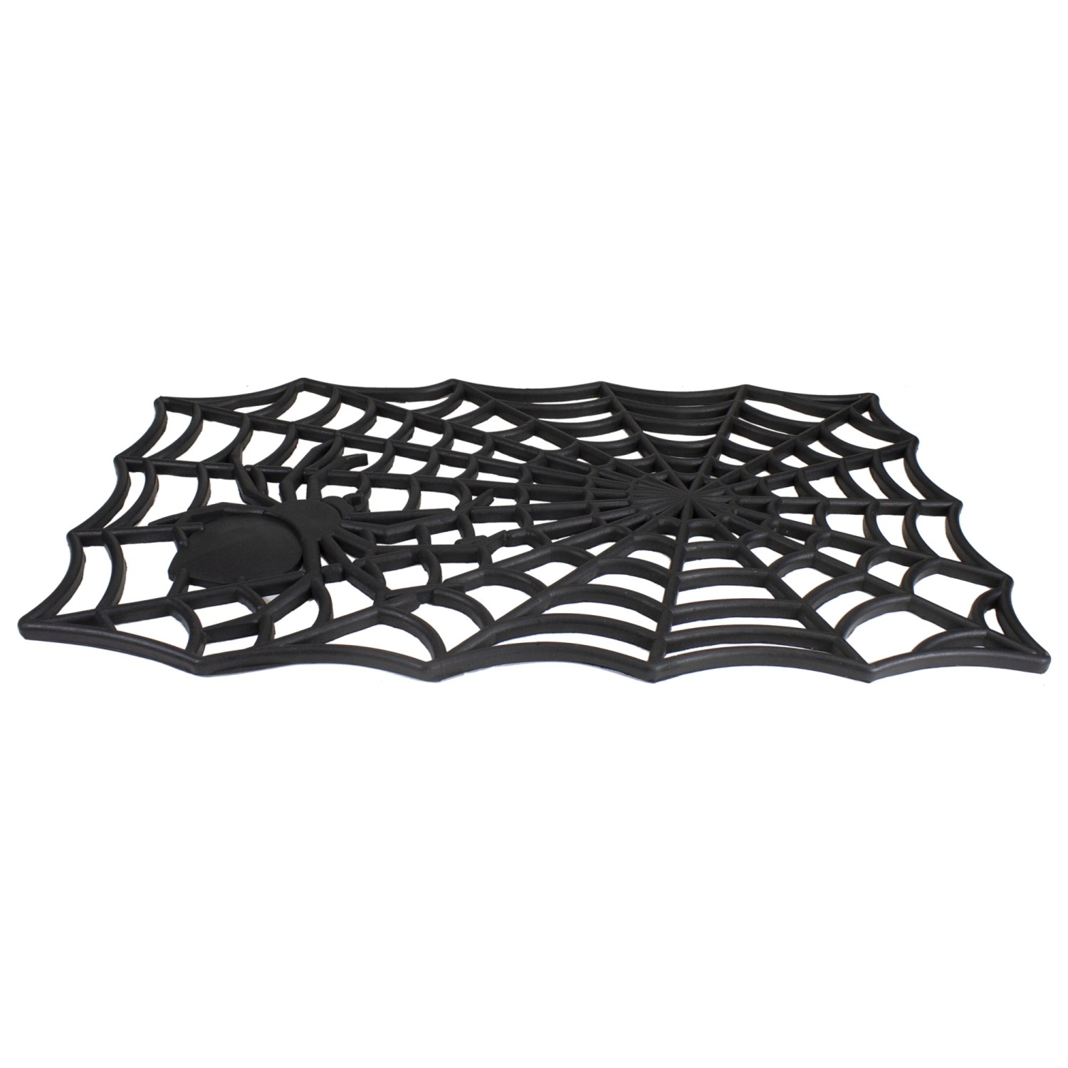 Spider Web Rectangular Halloween Doormat - Black - 18" x 30"
