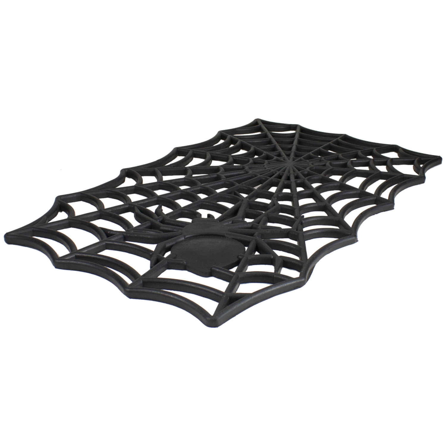Spider Web Rectangular Halloween Doormat - Black - 18" x 30"
