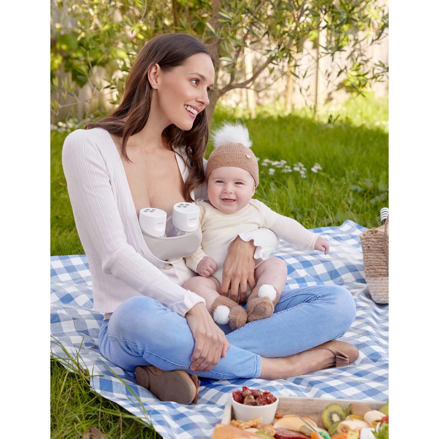 Tire-lait mains libres MomCozy S12 Pro, tire-lait électrique portable, blanc 24 mm