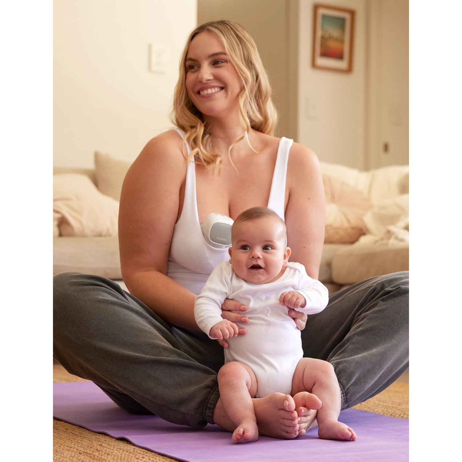 Tire-lait portable MomCozy S9 Pro, Tire-lait électrique mains libres 24&nbsp;mm gris