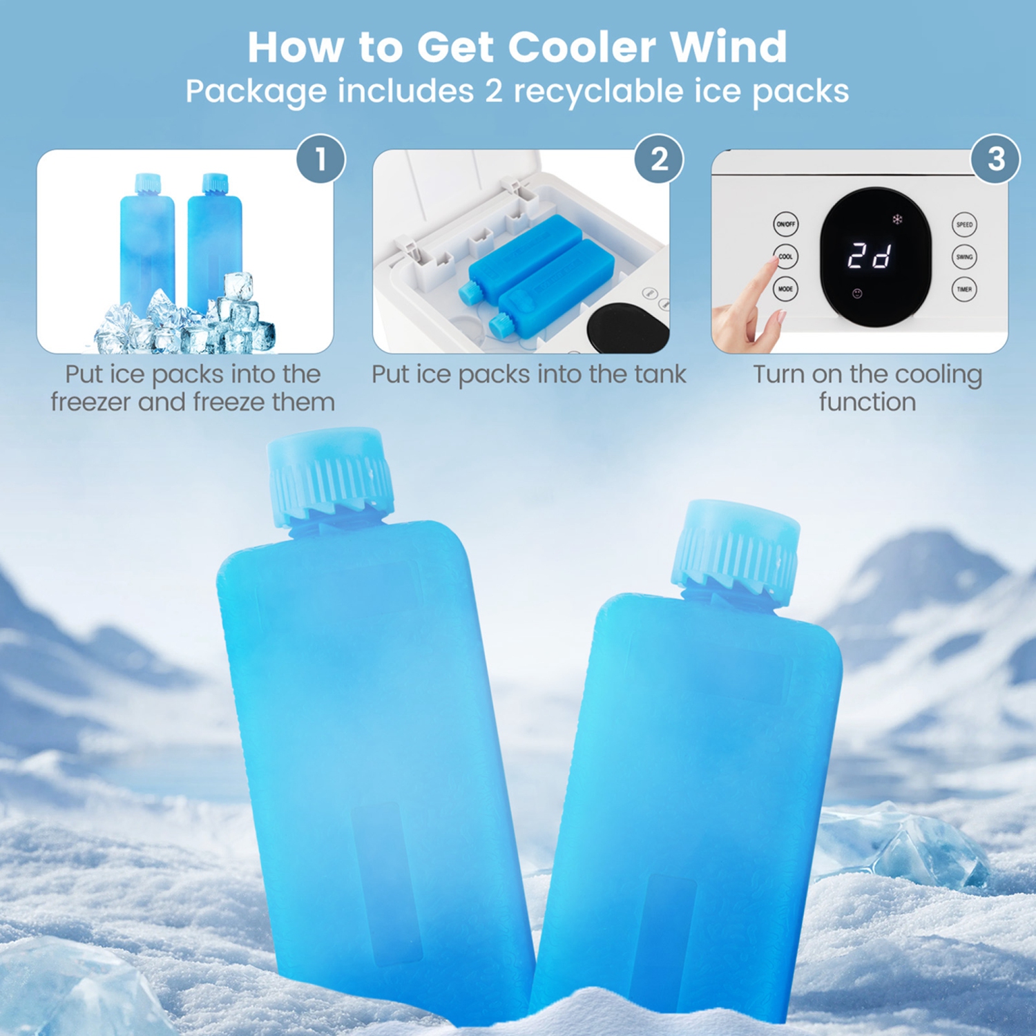 Costway Evaporative Air Cooler Fan Portable Oscillating Swamp with 3 Speeds Modes Remote