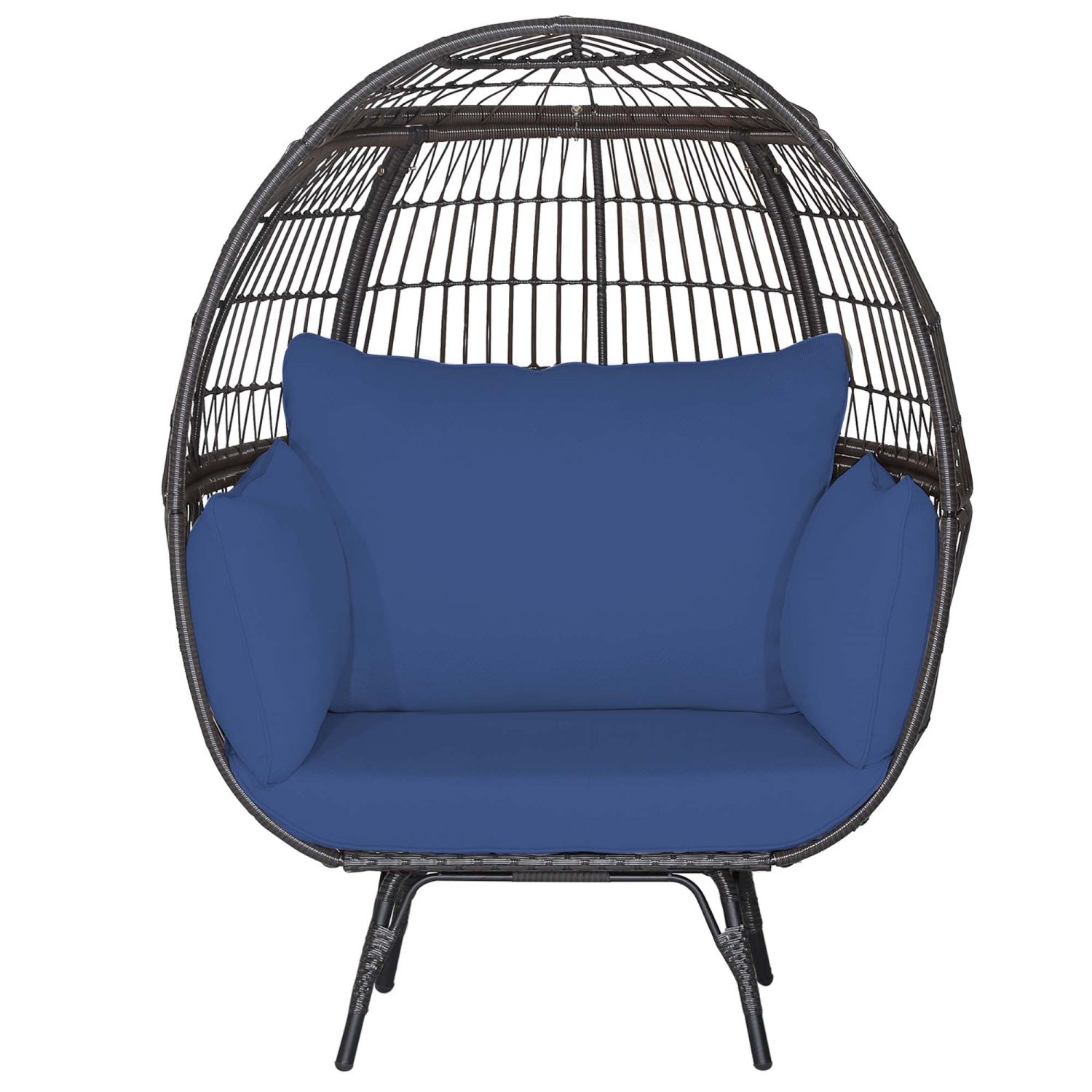 Costway Patio Oversized Rattan Wicker Egg Chair Lounge Basket 4 Cushion Indoor & Outdoor