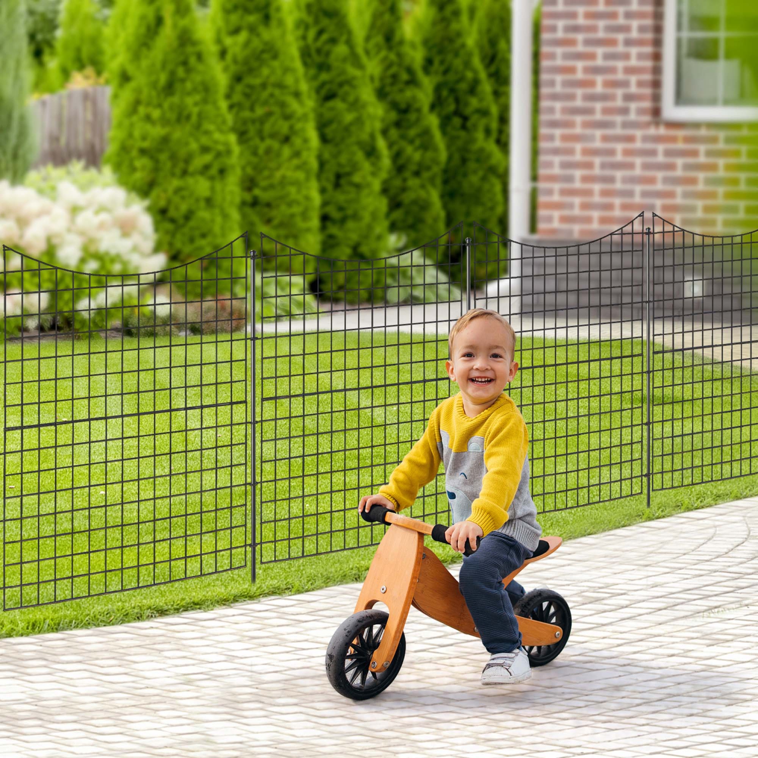 Clôture de jardin décorative à 5 panneaux et 5 piquets de 39 po Animal Barrier de Costway