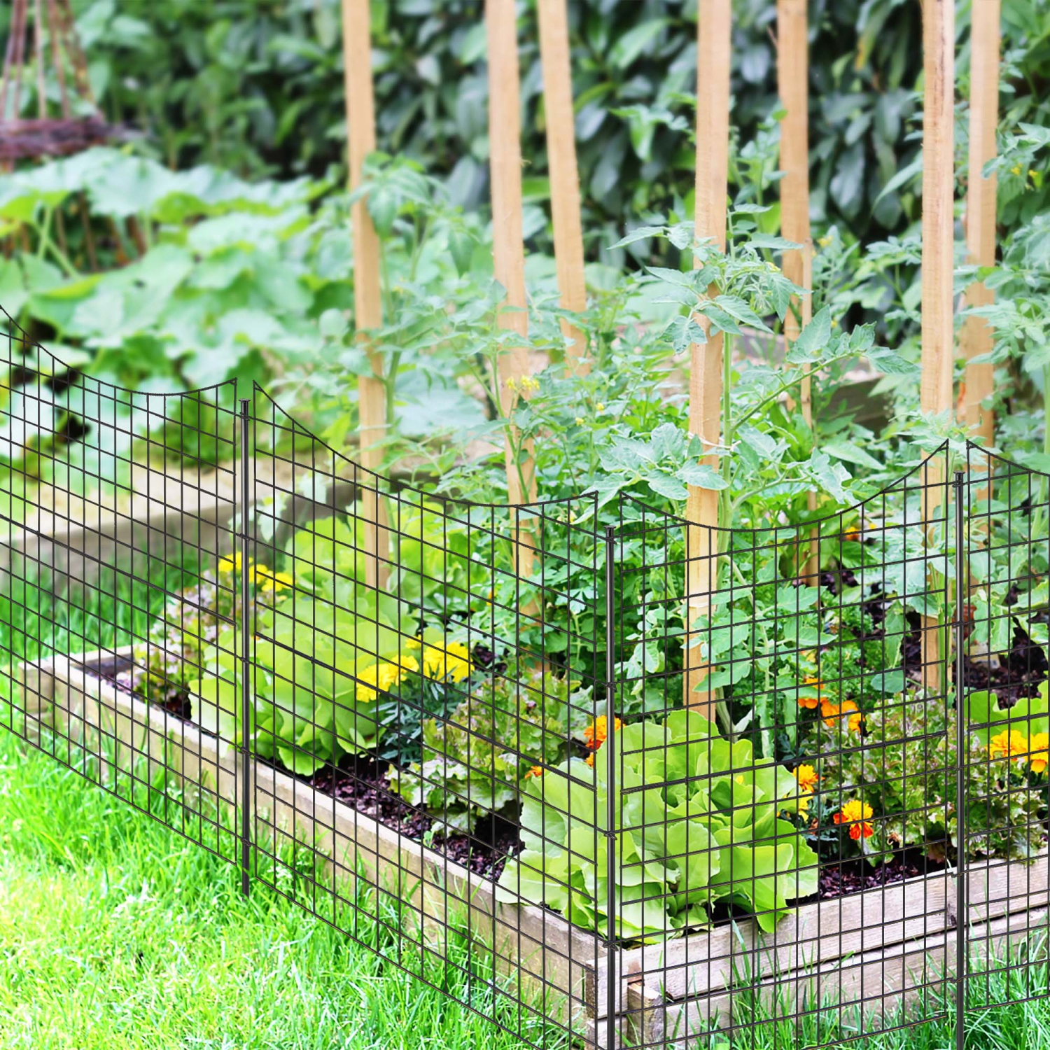 Clôture de jardin décorative à 5 panneaux et 5 piquets de 39 po Animal Barrier de Costway
