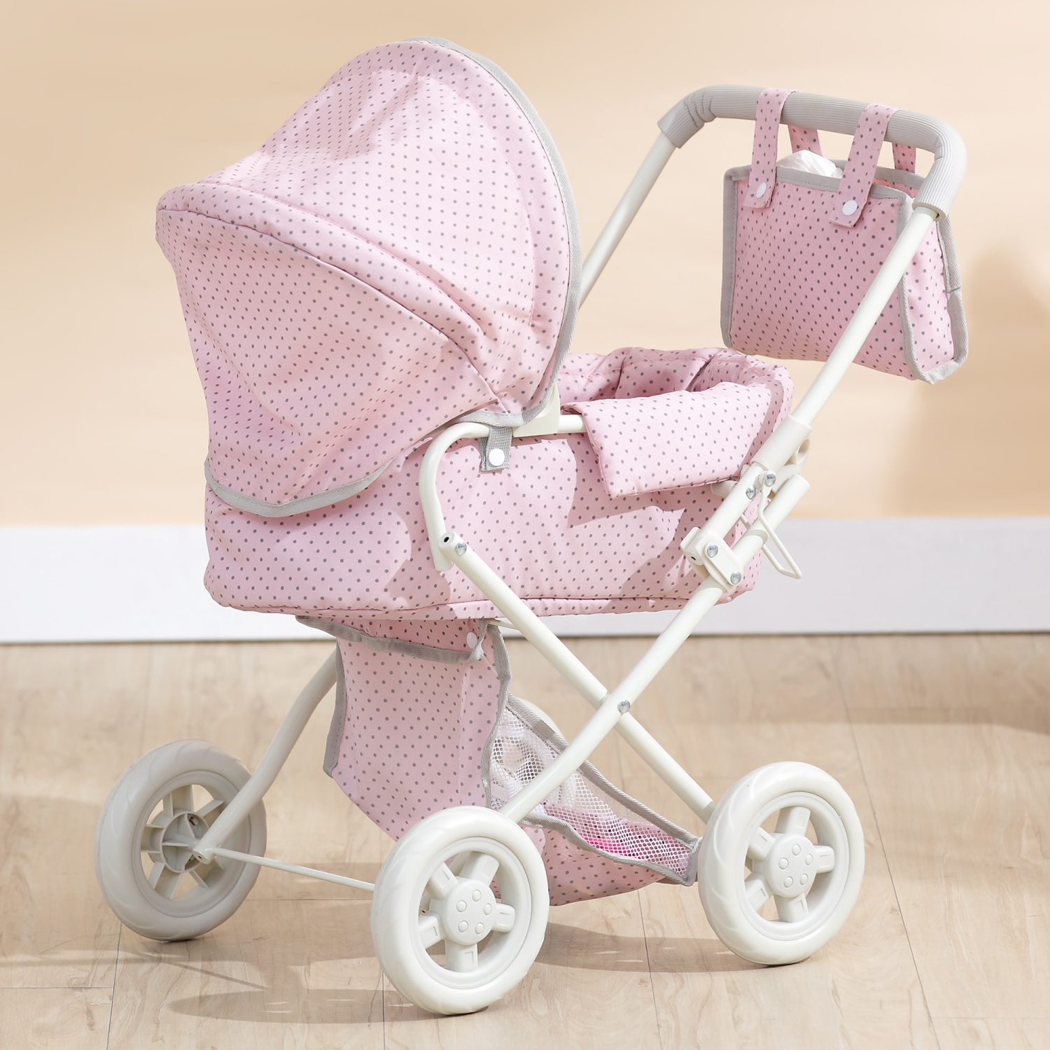 Ensemble de jeu rose à 4 roues et poussette pliable de 16 po pour bébé de Teamson Kids