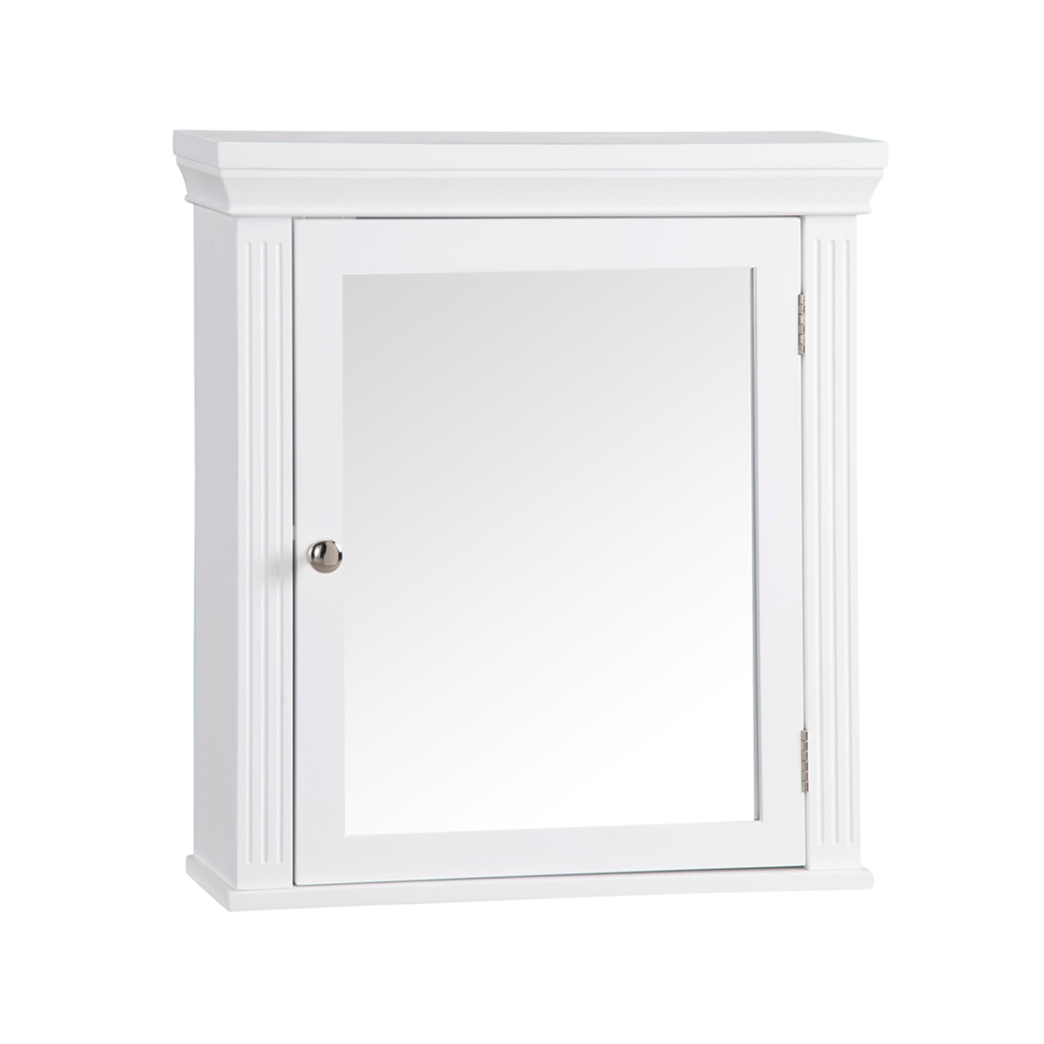 Armoire à pharmacie en bois pour salle de bain de Teamson Home avec dessus moulé blanc Crown
