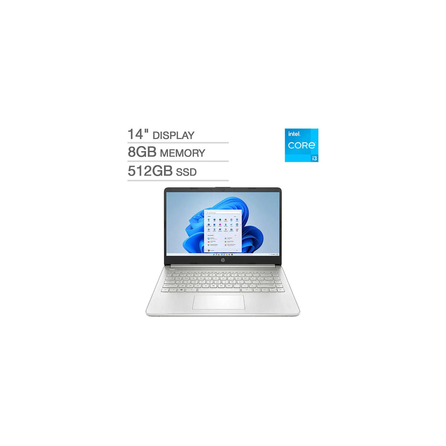 HP Laptop 14-DQ5043CL 14" FHD Intel Core i3-1215U -8GB RAM -512GB SSD, Windows 11H - NEW SEALED