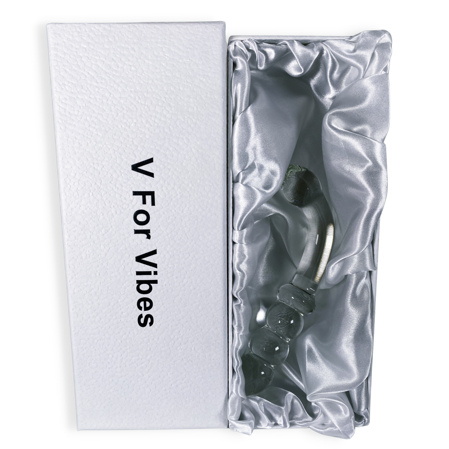 V for Vibes Glass Dildo, Glass Anal Toy Ceres - transparent