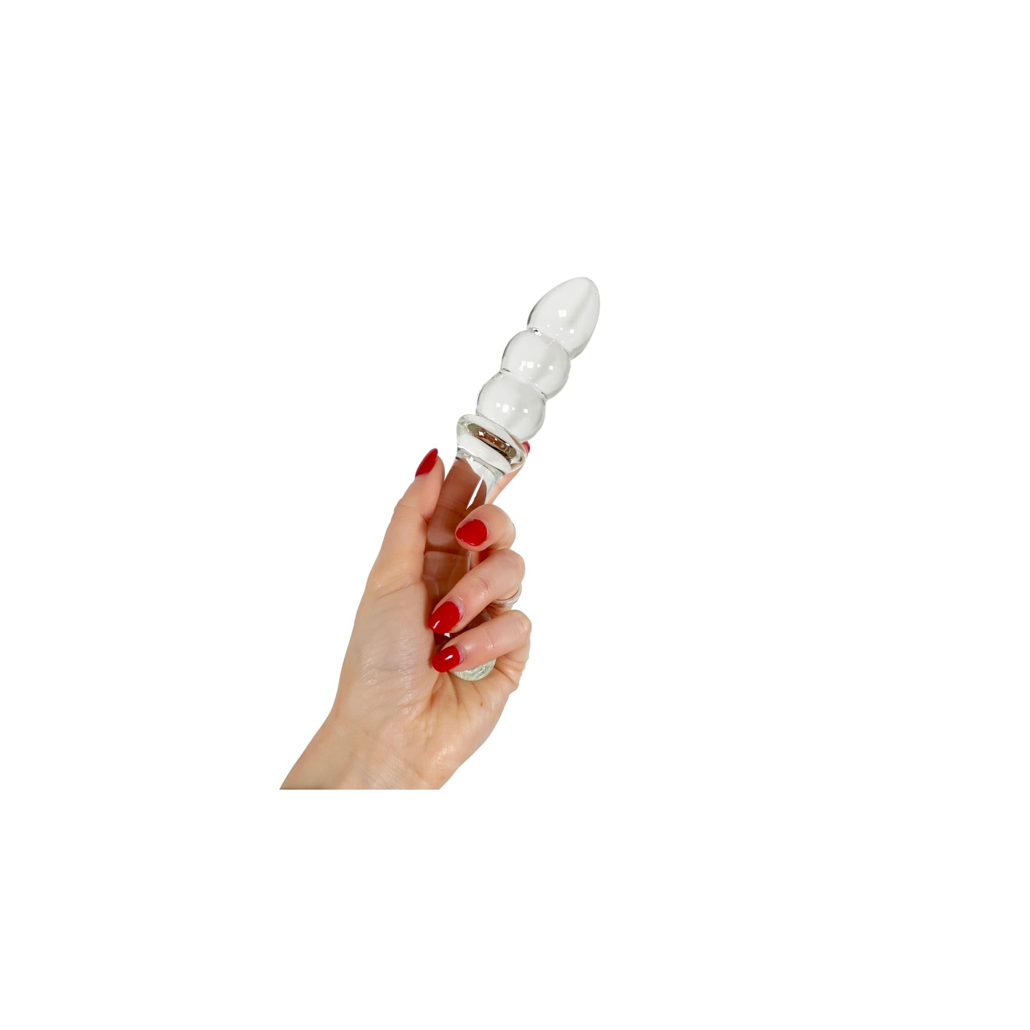 V for Vibes Glass Dildo, Glass Anal Toy Ceres - transparent