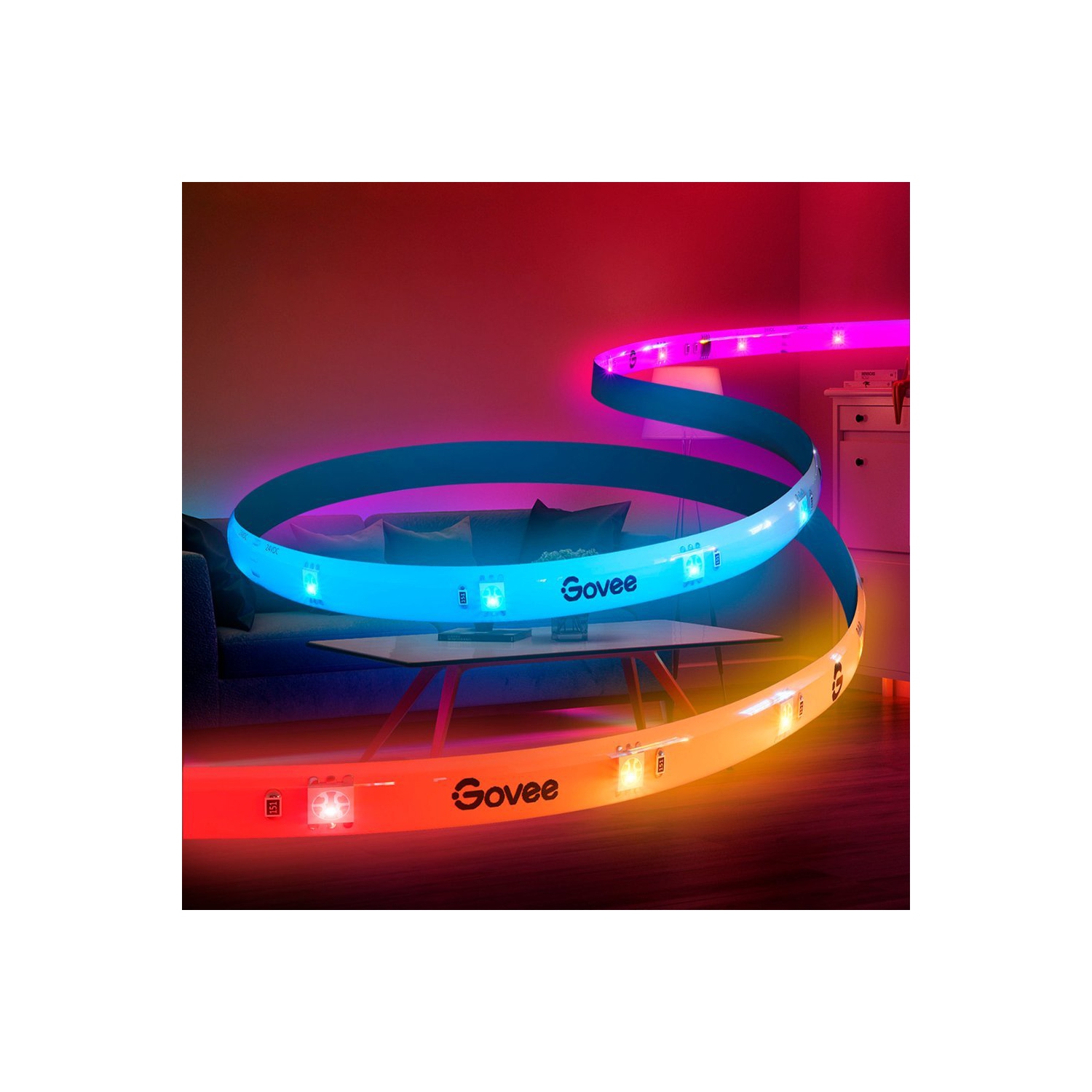 Bande lumineuse DEL Wi-Fi 24,6&nbsp;pi de Govee contrôlée par application