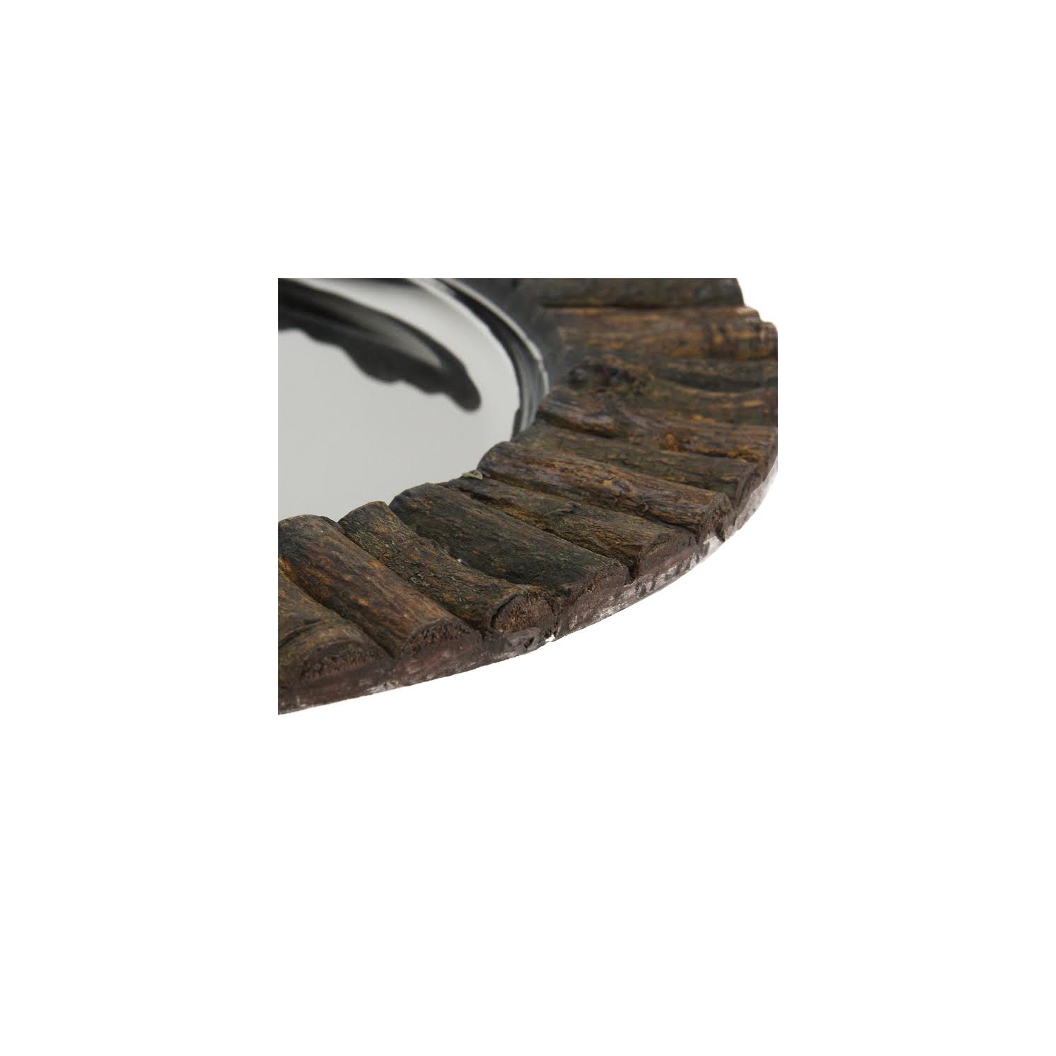 Plateau de service décoratif rond rustique de 14 po fabriqué à la main avec garnitures en bois