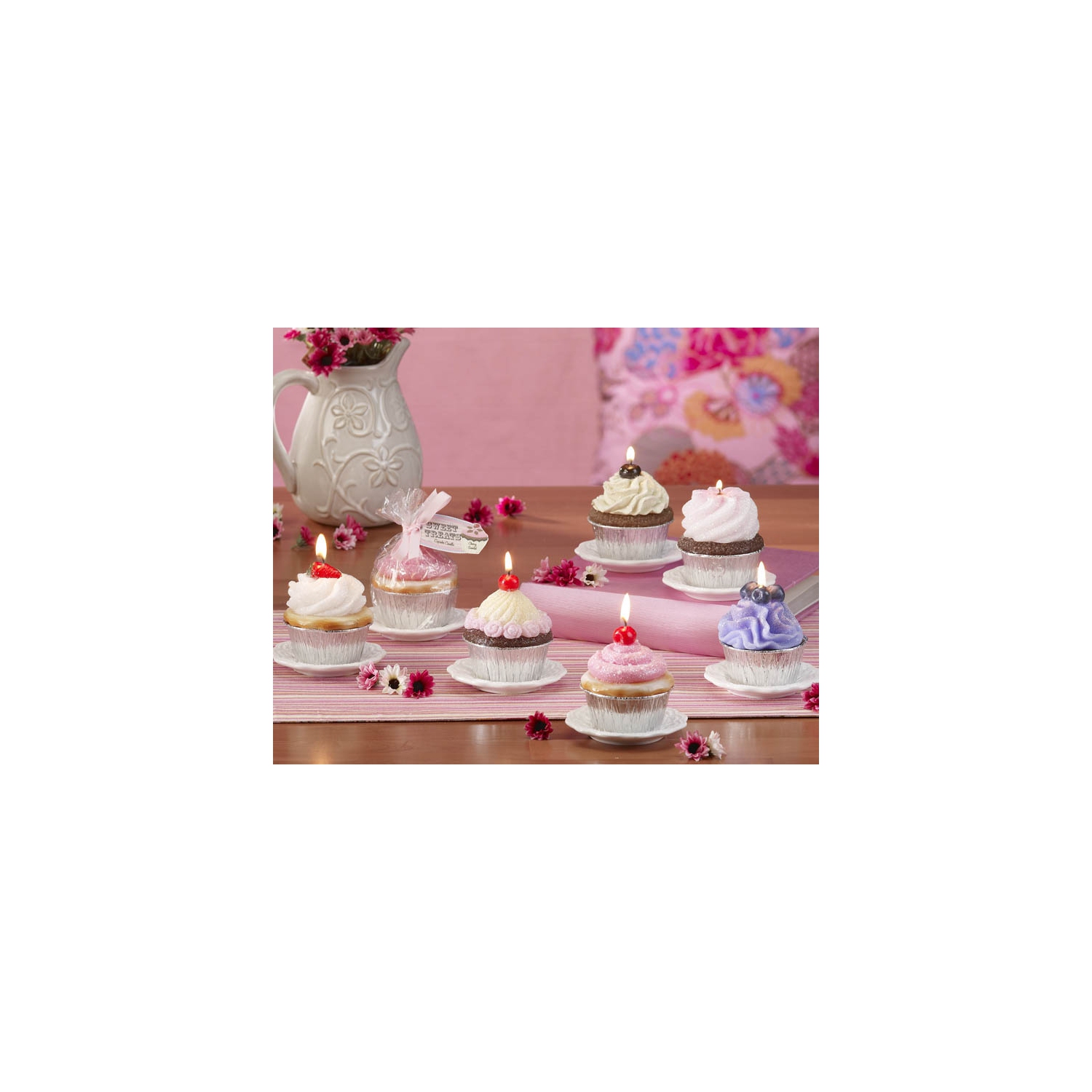 12 assiettes de présentation pour bougies sucrées blanches, 4&nbsp;po