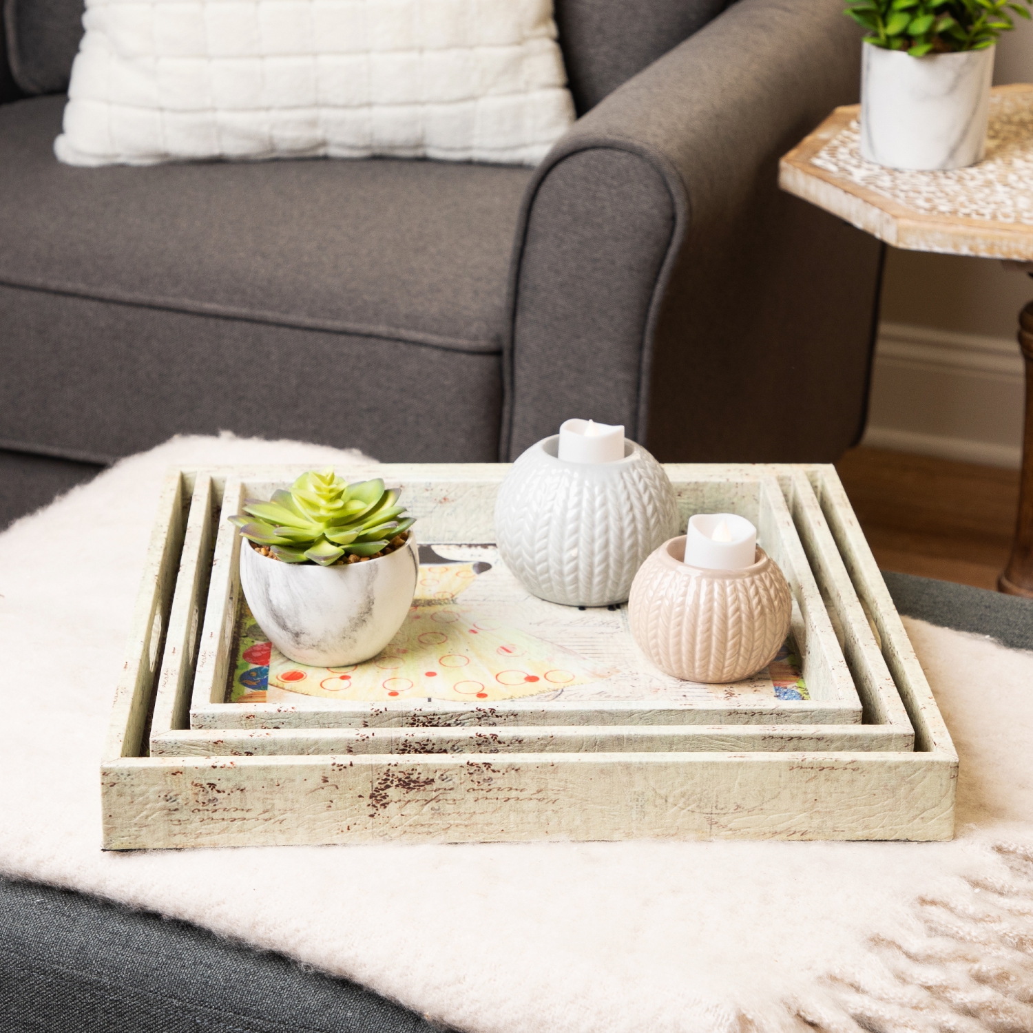 Fashion Dresses Square Serving Trays - 16" - Set of 3