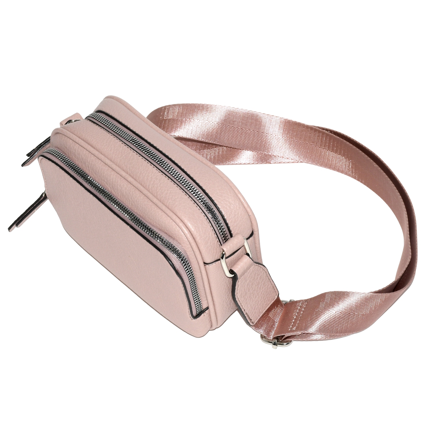 NICCI – Sac à bandoulière avec poche avant à fermeture à glissière, rose fard