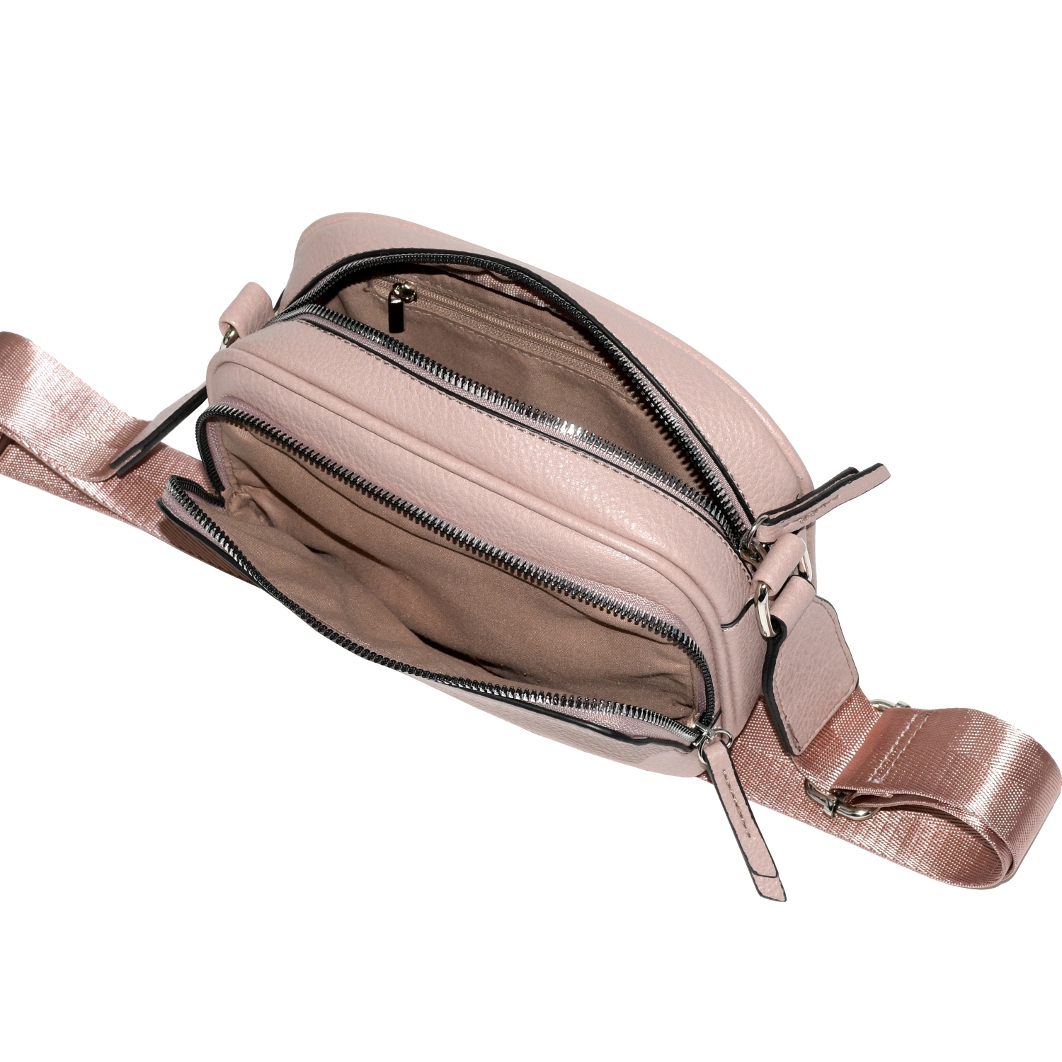 NICCI – Sac à bandoulière avec poche avant à fermeture à glissière, rose fard