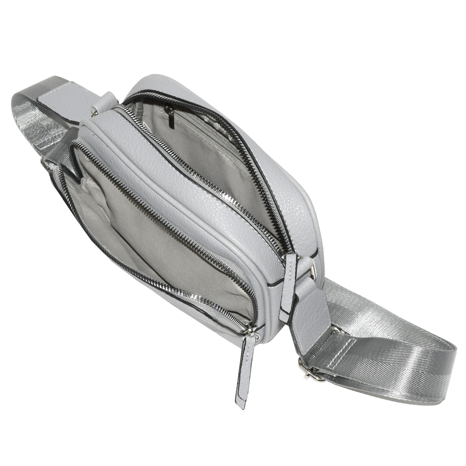 NICCI – Sac à bandoulière avec poche avant à fermeture à glissière, gris pâle