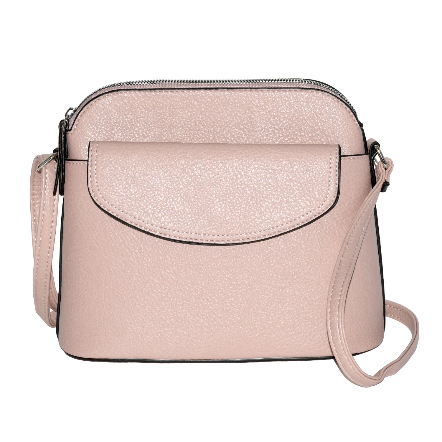 NICCI Crossbody Bag with Front Flap, Blush Pink