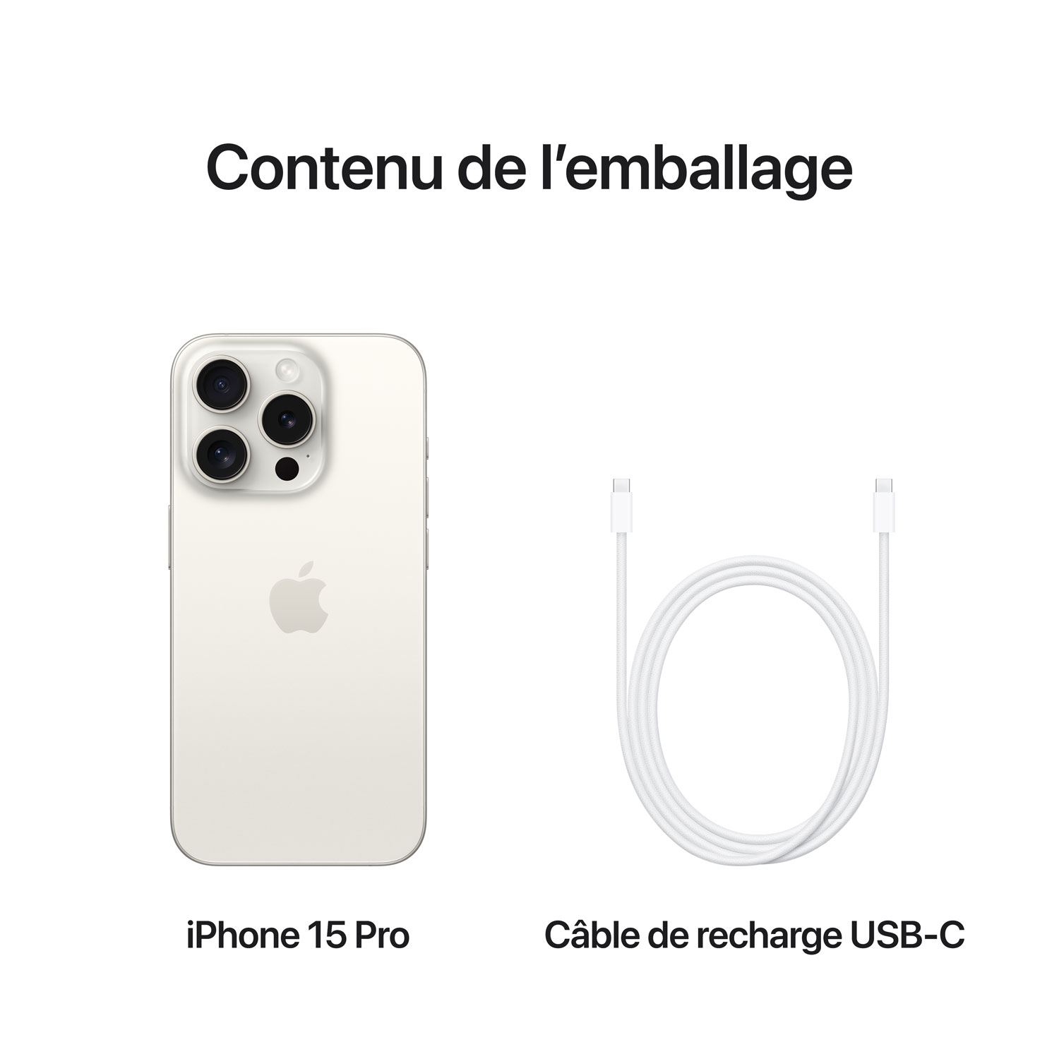 iPhone 15 Pro de 512 Go d'Apple avec Bell - Titane blanc - Financement mensuel