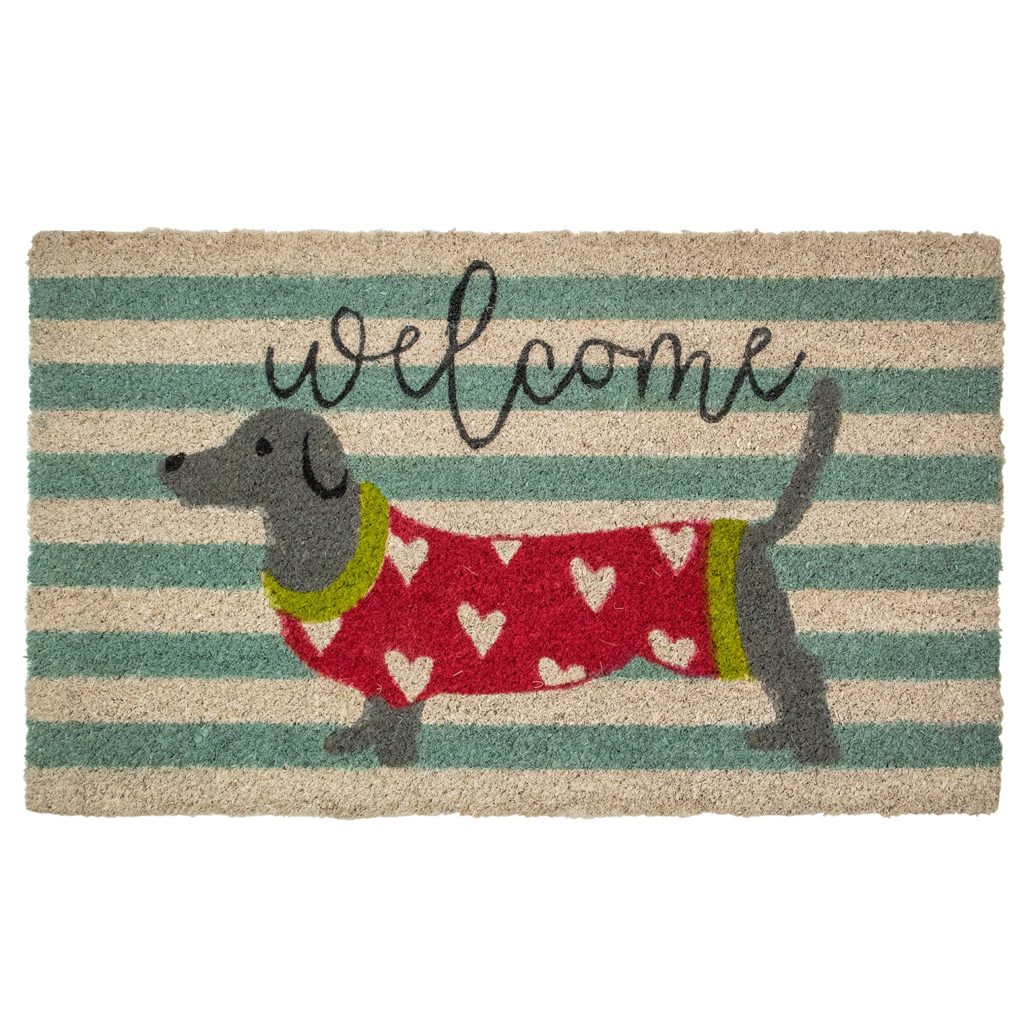 Natural Coir Rectangular Dachshund Dog Welcome Doormat 18" x 30"