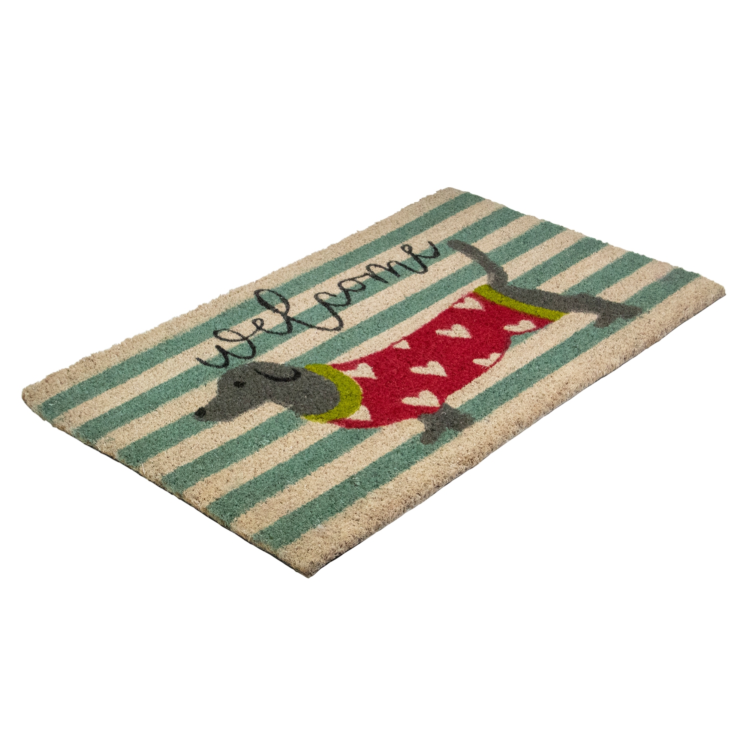Natural Coir Rectangular Dachshund Dog Welcome Doormat 18" x 30"